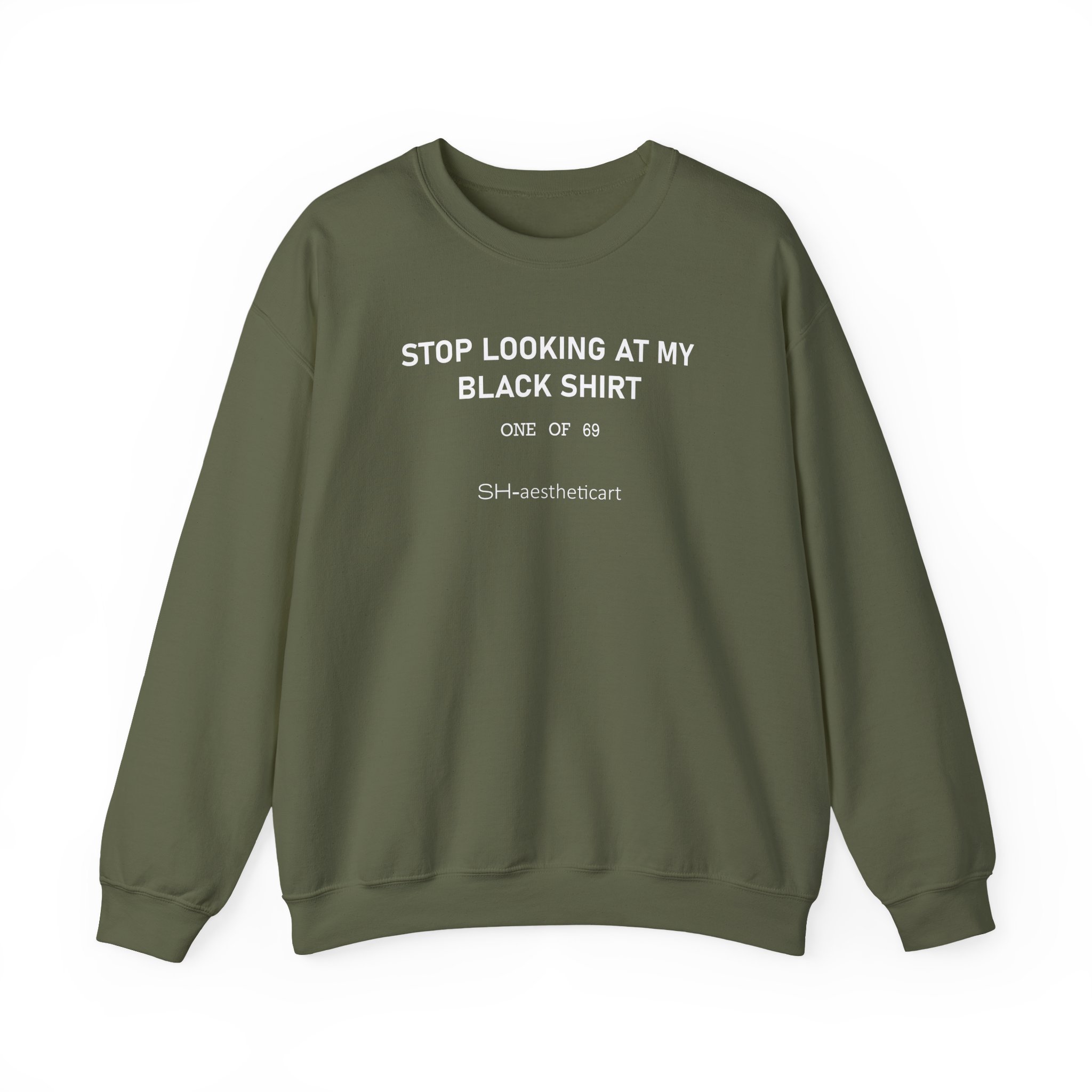Stephanie Soo Stop Looking at My Black Unisex Heavy Blendâ„¢ Crewneck Sweatshirt