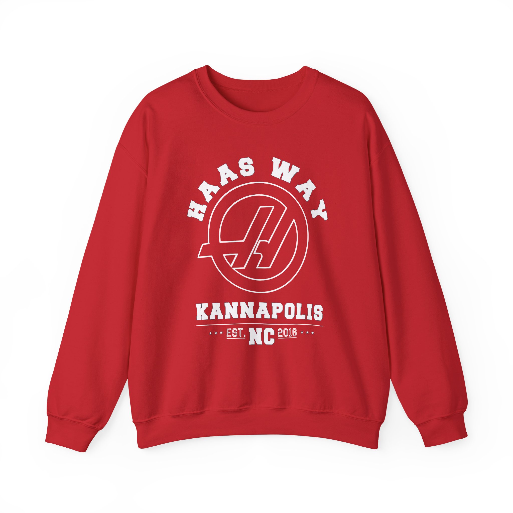 Haas F1 Haas Way Kannapolis Unisex Heavy Blendâ„¢ Crewneck Sweatshirt