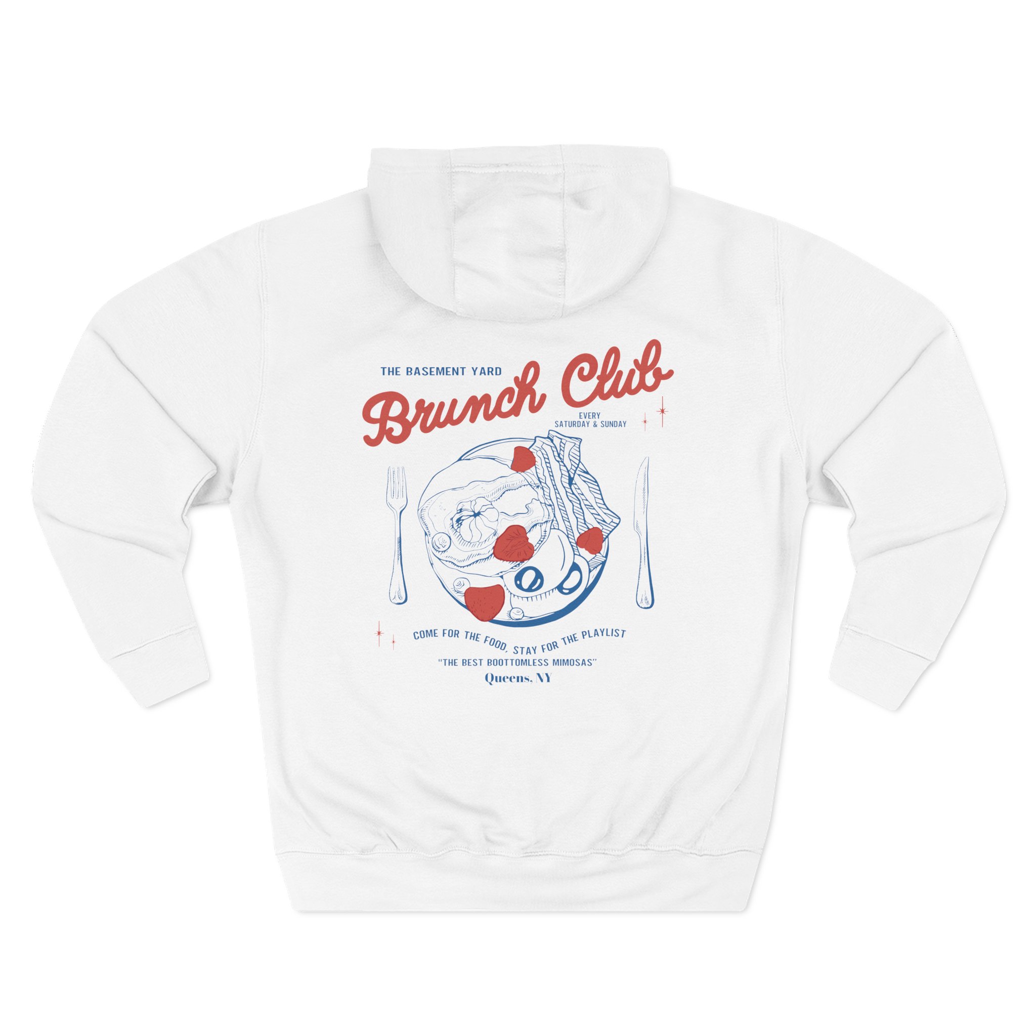 Basement Yard Brunch Club Diner Three-Panel Fleece Hoodie