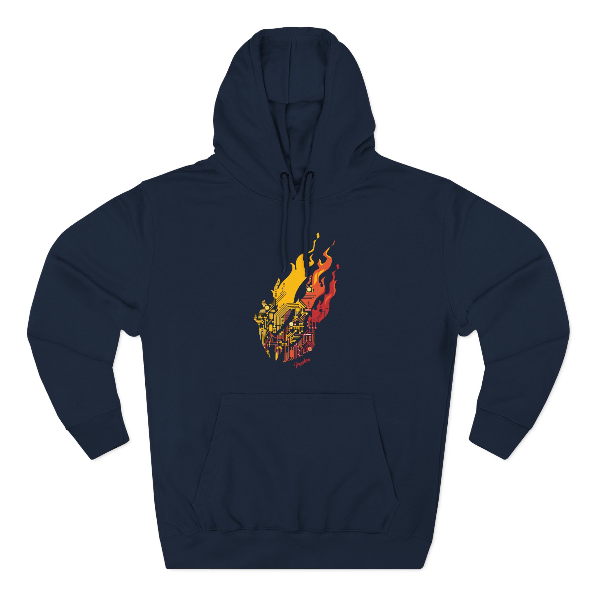 Preston Circuit Flame Three-Panel Fleece Hoodie