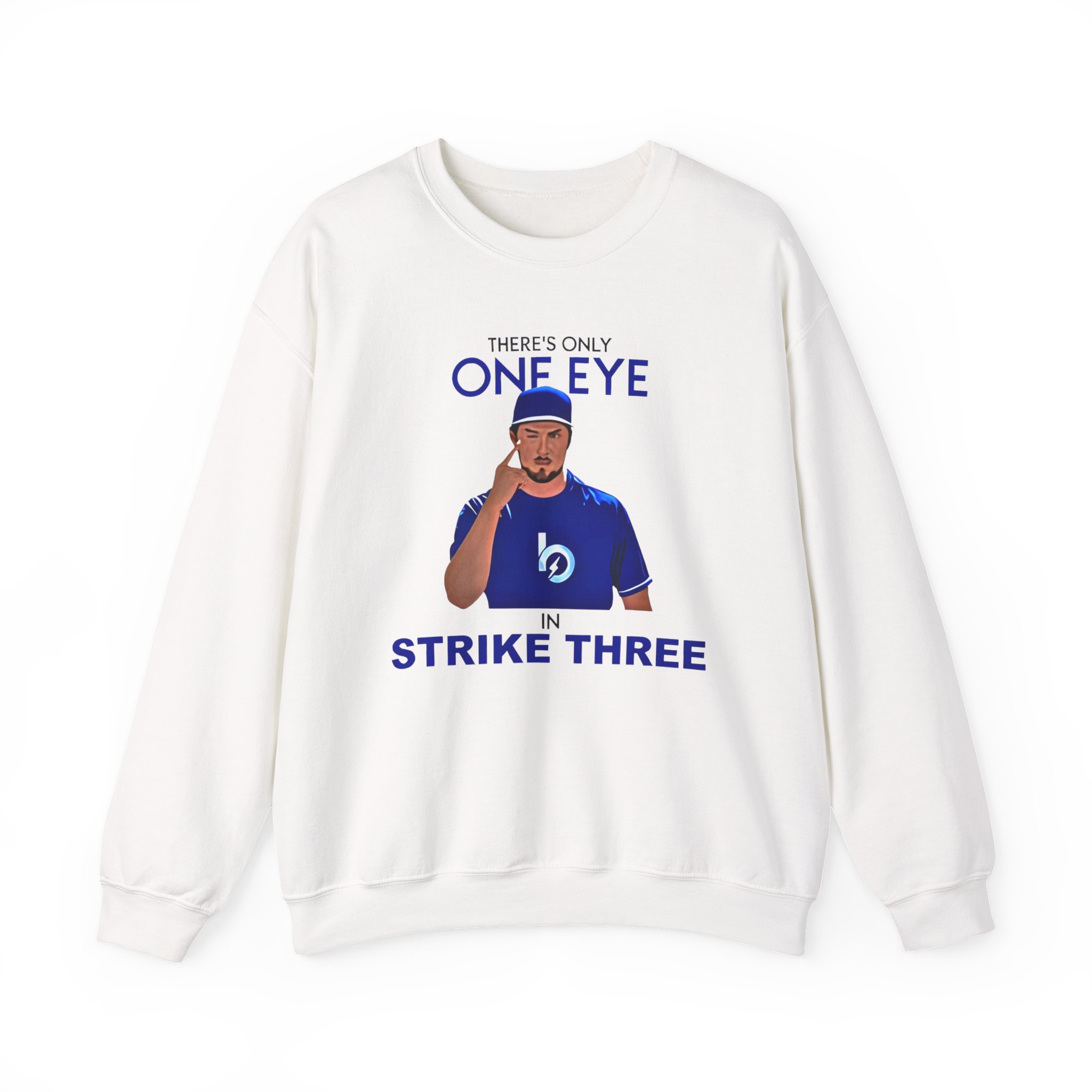 Trevor Bauer There’s Only One Eye in Strike Three Unisex Heavy Blend™ Crewneck Sweatshirt
