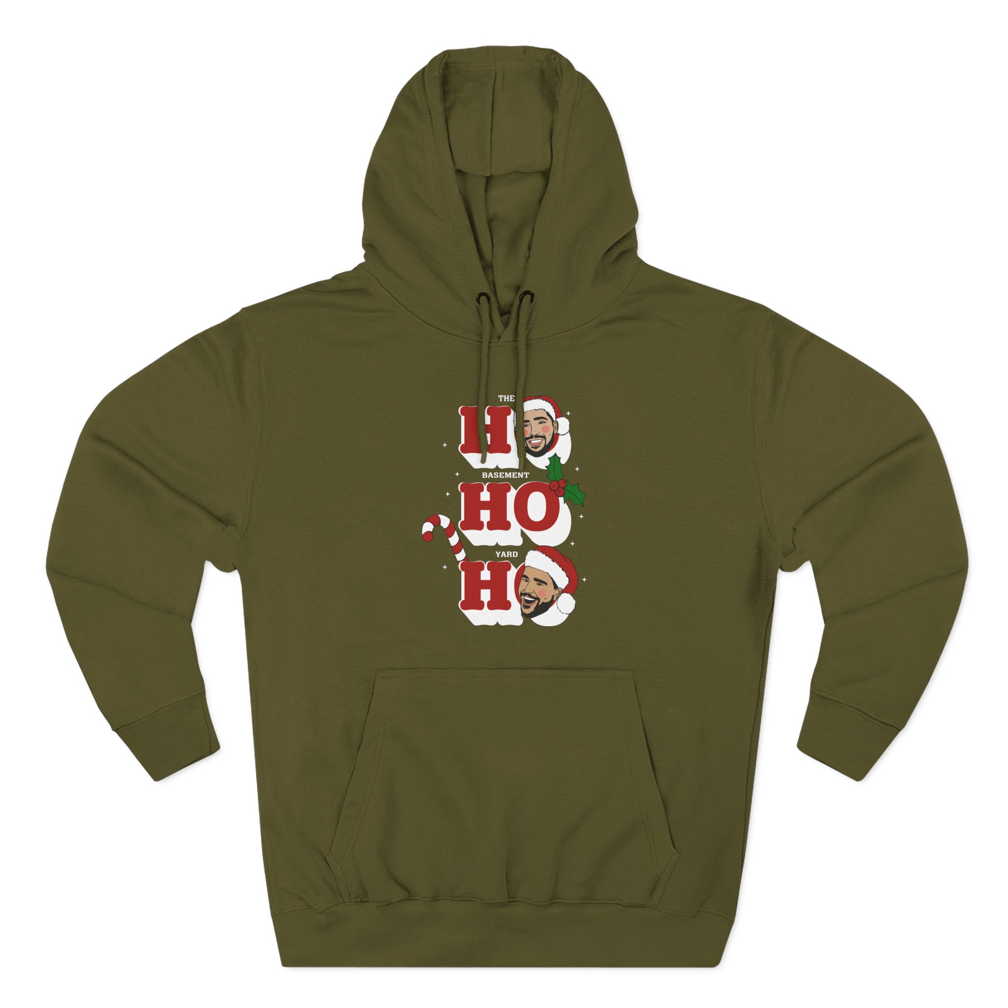 Ho Ho Ho Basement Yard Three-Panel Fleece Hoodie