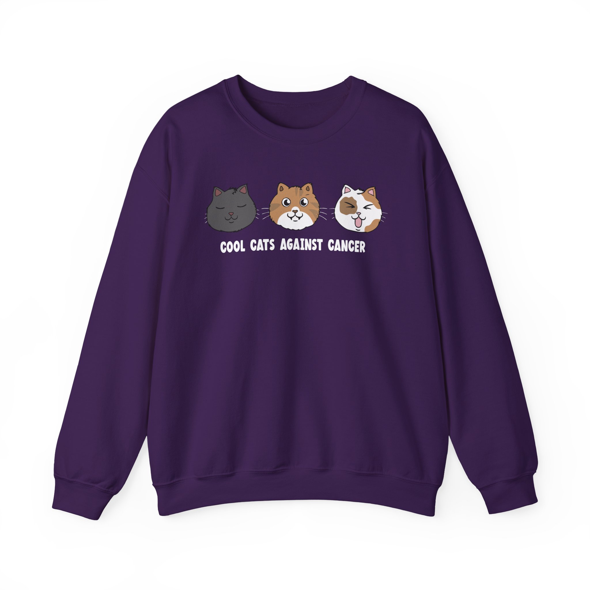 Lilsimsie Cool Cats Against Cancer Unisex Heavy Blendâ„¢ Crewneck Sweatshirt