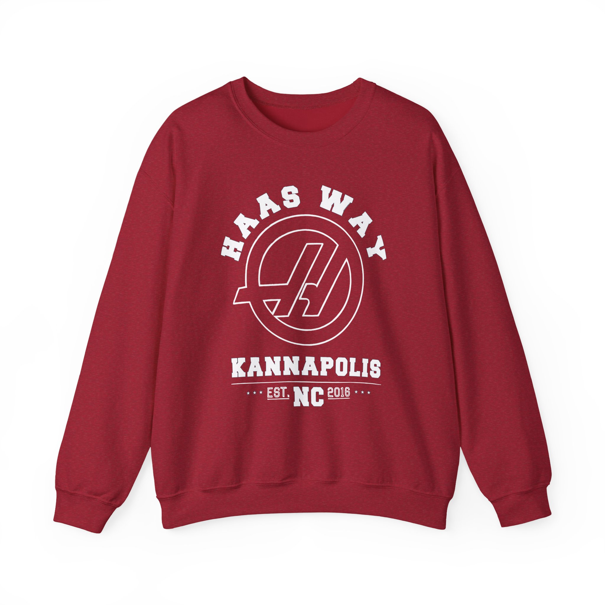 Haas F1 Haas Way Kannapolis Unisex Heavy Blendâ„¢ Crewneck Sweatshirt