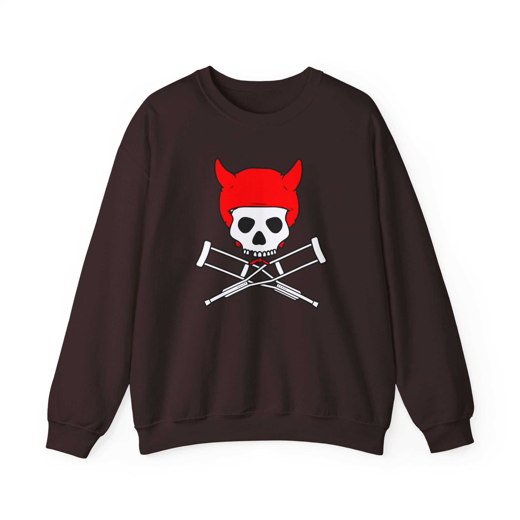 Jackass Devil Horns Skull & Crossbones Unisex Heavy Blendâ„¢ Crewneck Sweatshirt