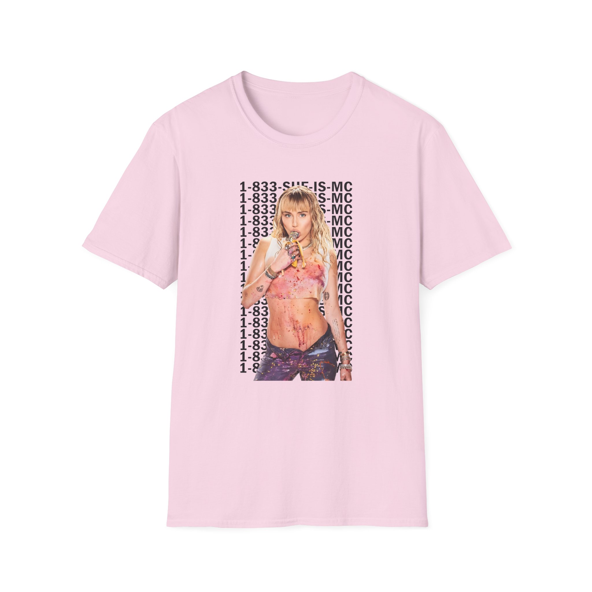 Lil Nasx Miley Cyrus 1-833-she-is-mc Unisex Softstyle T-Shirt