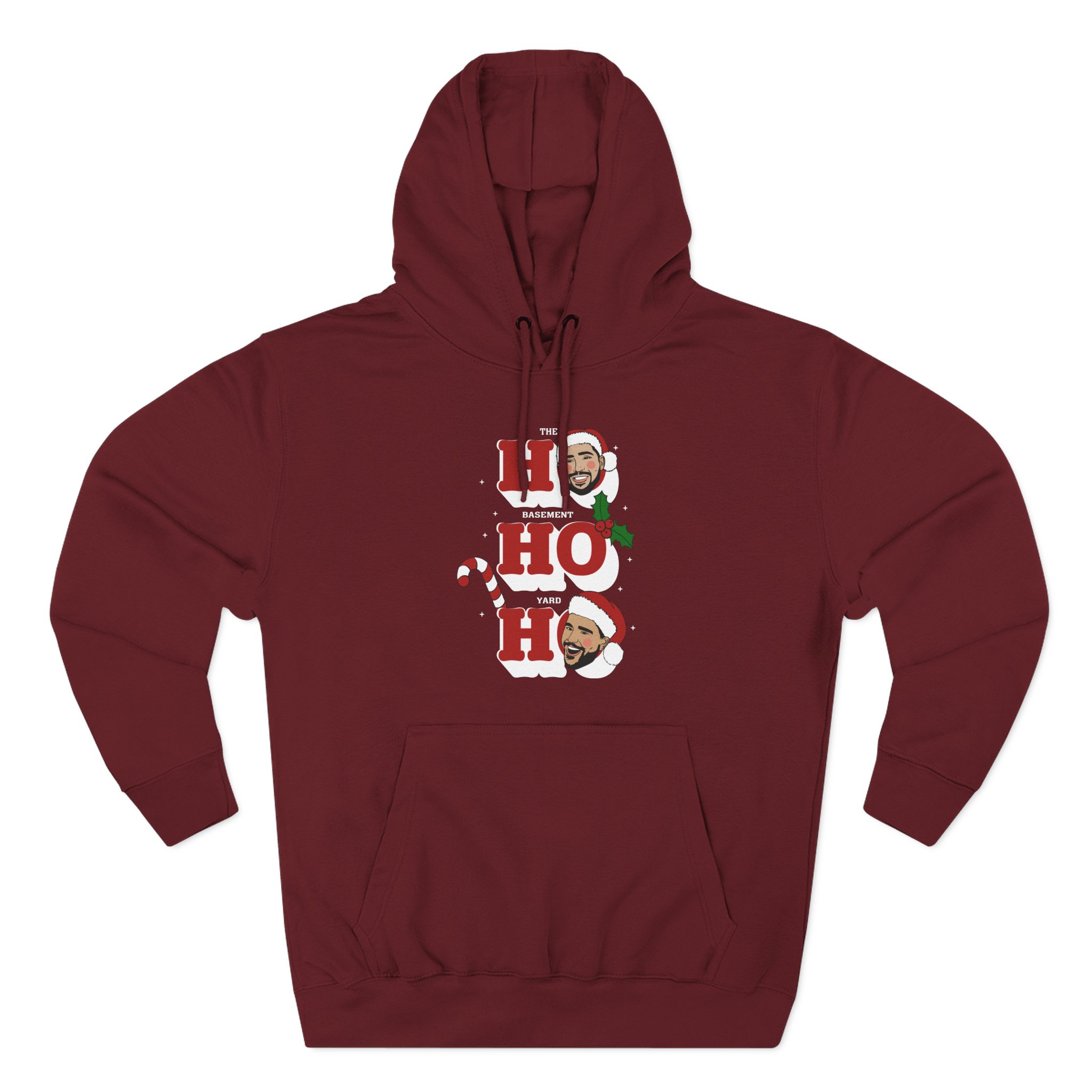 Ho Ho Ho Basement Yard Three-Panel Fleece Hoodie