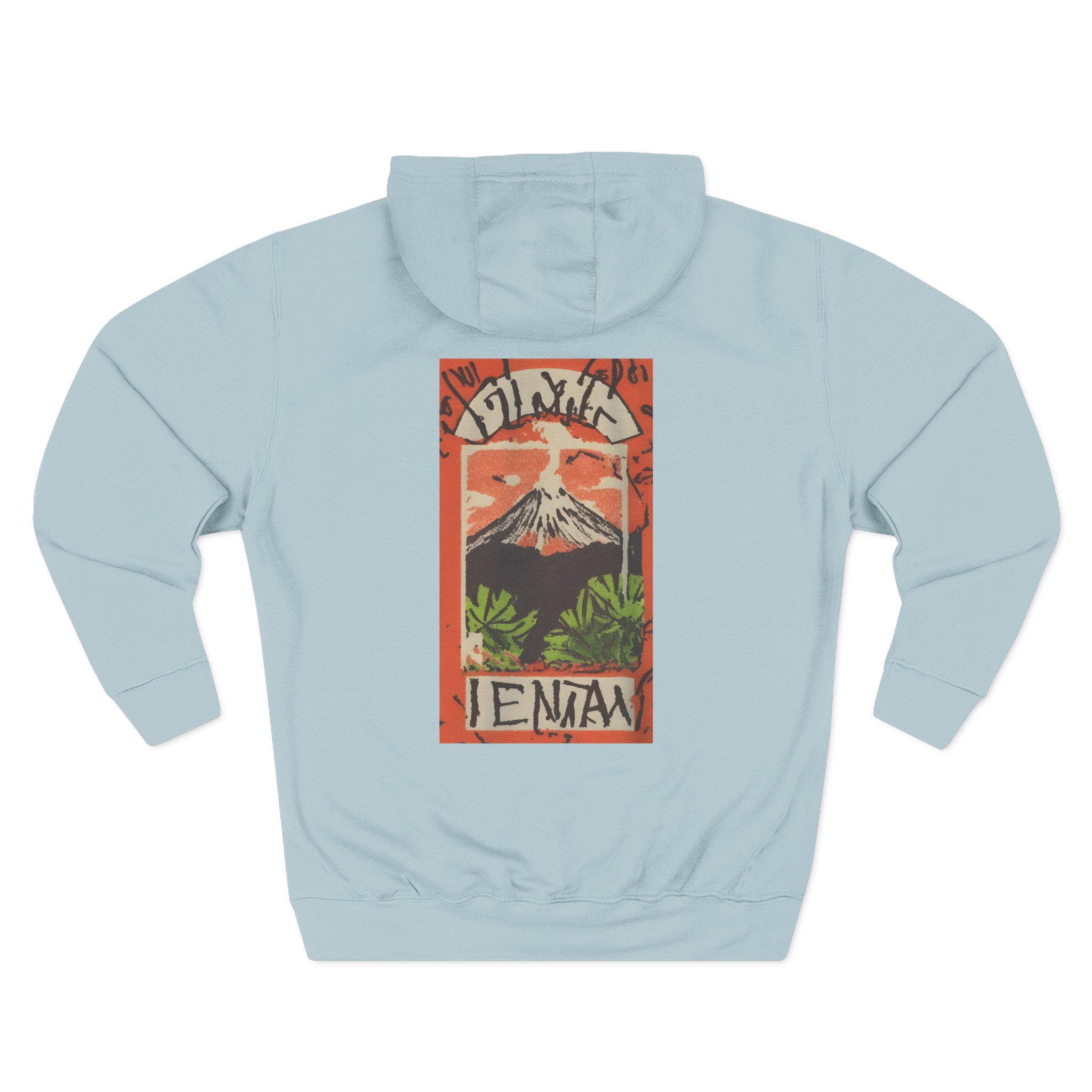 Jungle Volcano Art Three-Panel Fleece Hoodie