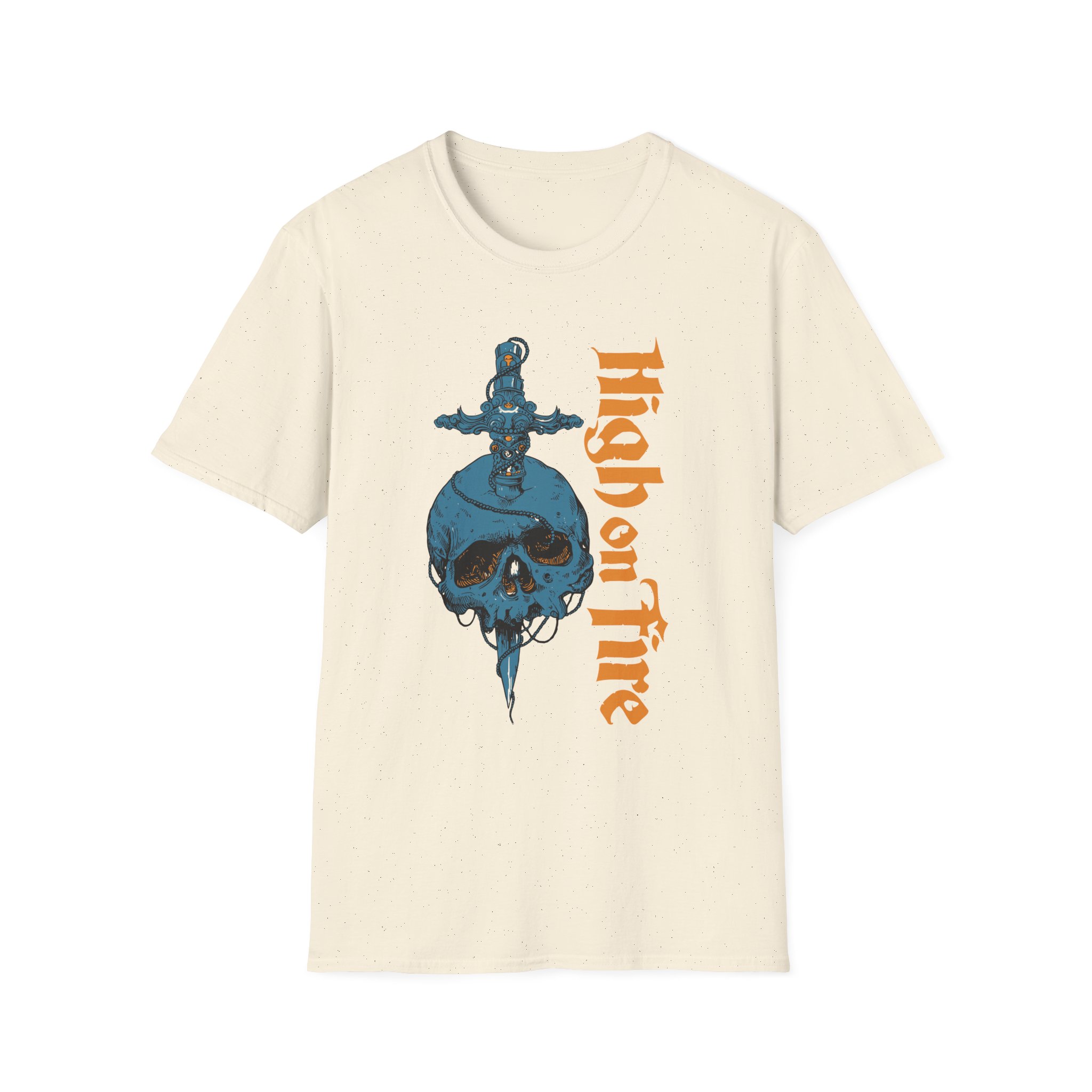 High on Fire Skull Knife Unisex Softstyle T-Shirt