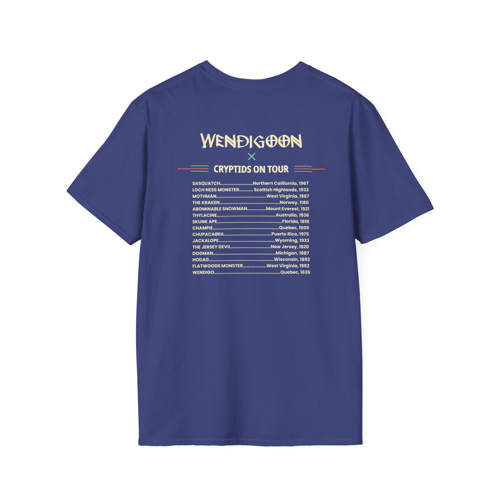 Wendigoon Cryptids on Tour Unisex Softstyle T-Shirt