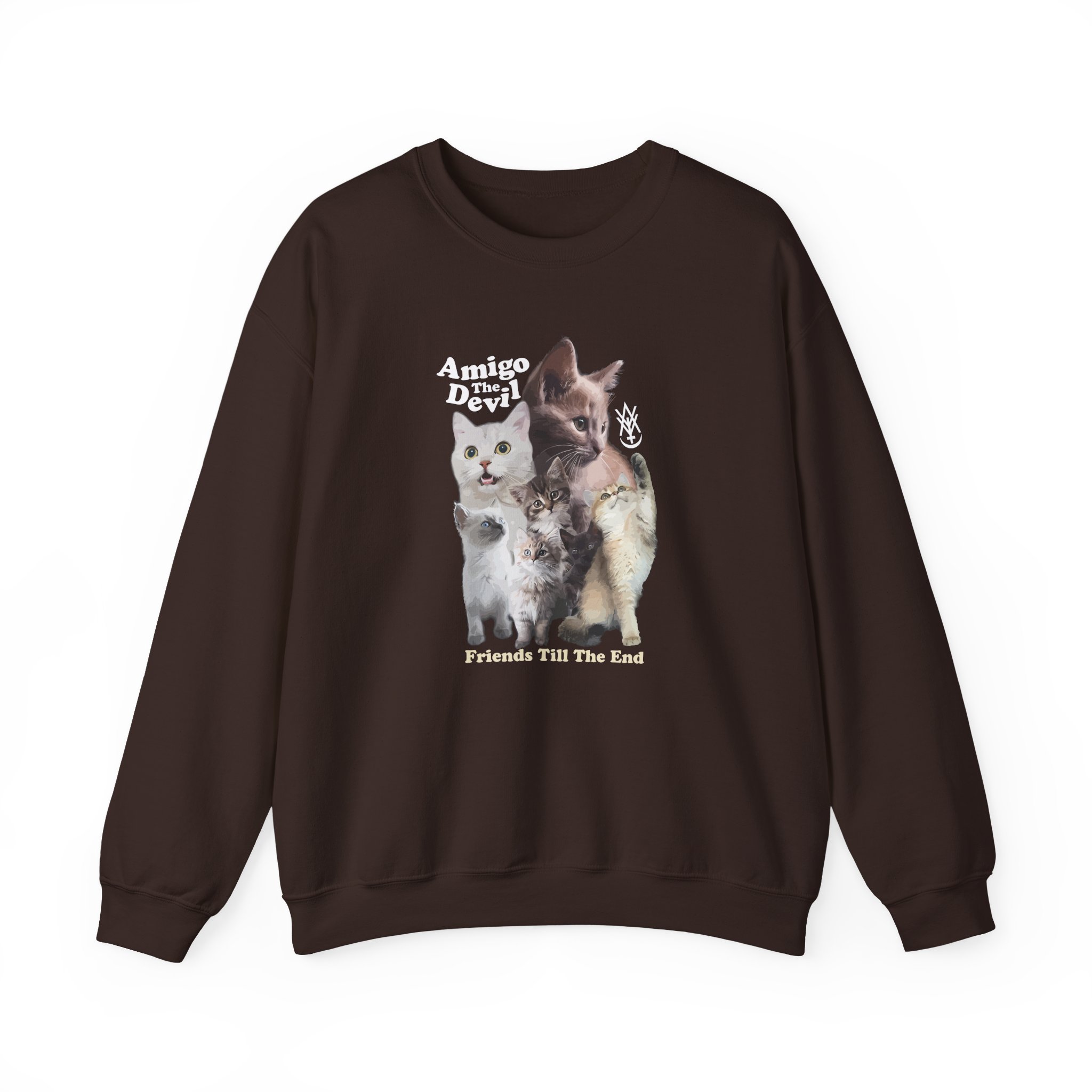 Amigo the Devil Too Many Puppies Unisex Heavy Blendâ„¢ Crewneck Sweatshirt