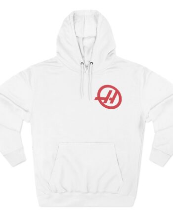 Haas F1 Small Logo Three-Panel Fleece Hoodie