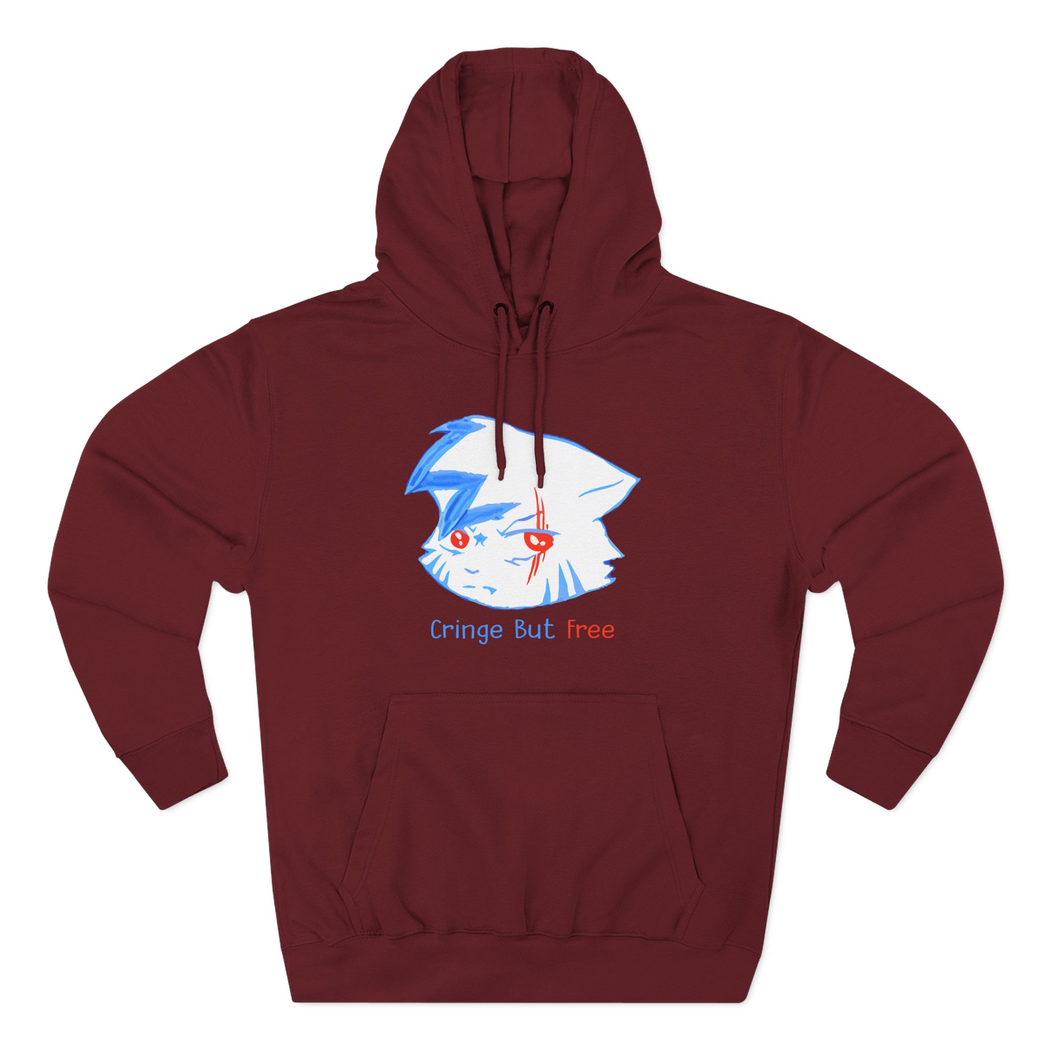 Izzzyzzz Cringe but Free Three-Panel Fleece Hoodie