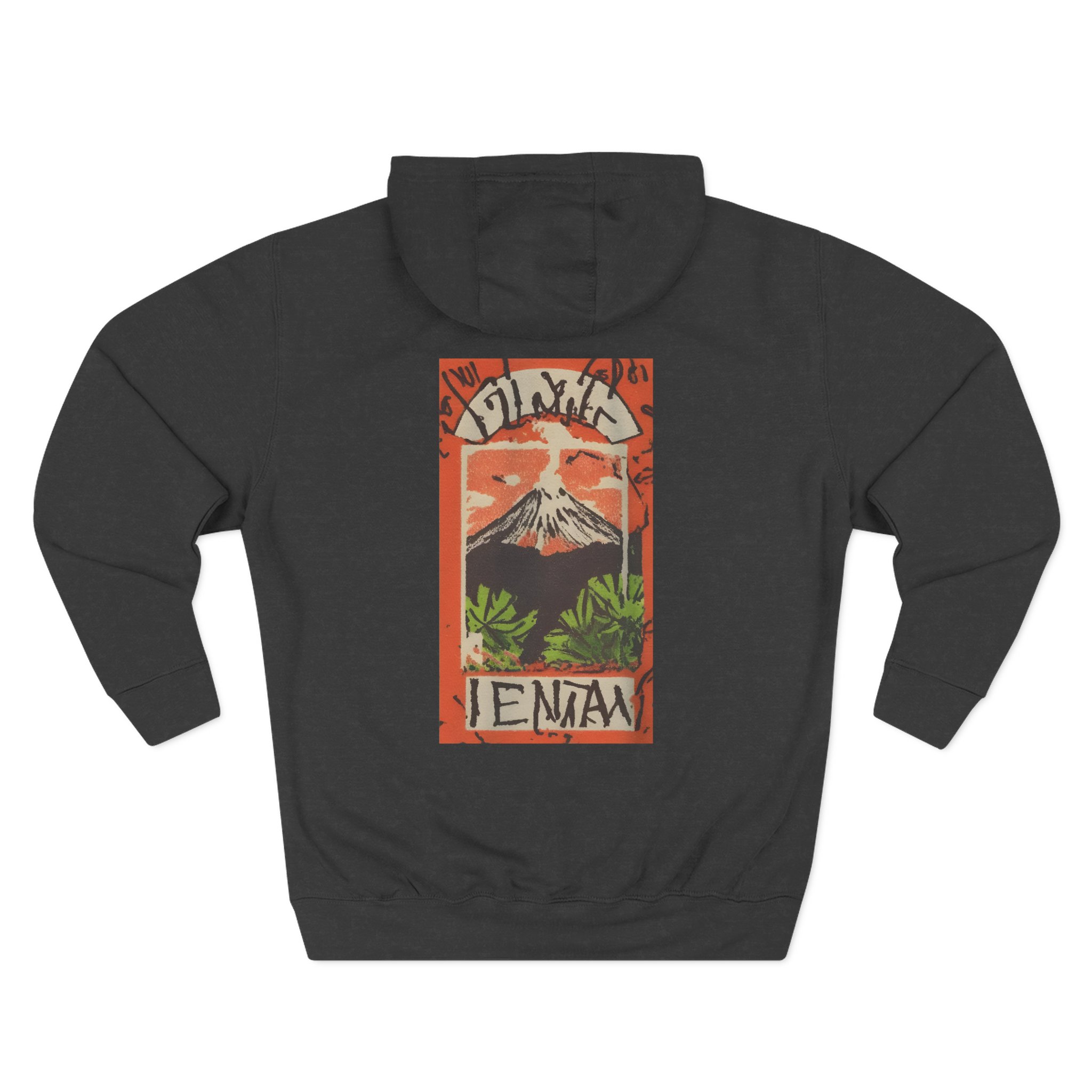 Jungle Volcano Art Three-Panel Fleece Hoodie