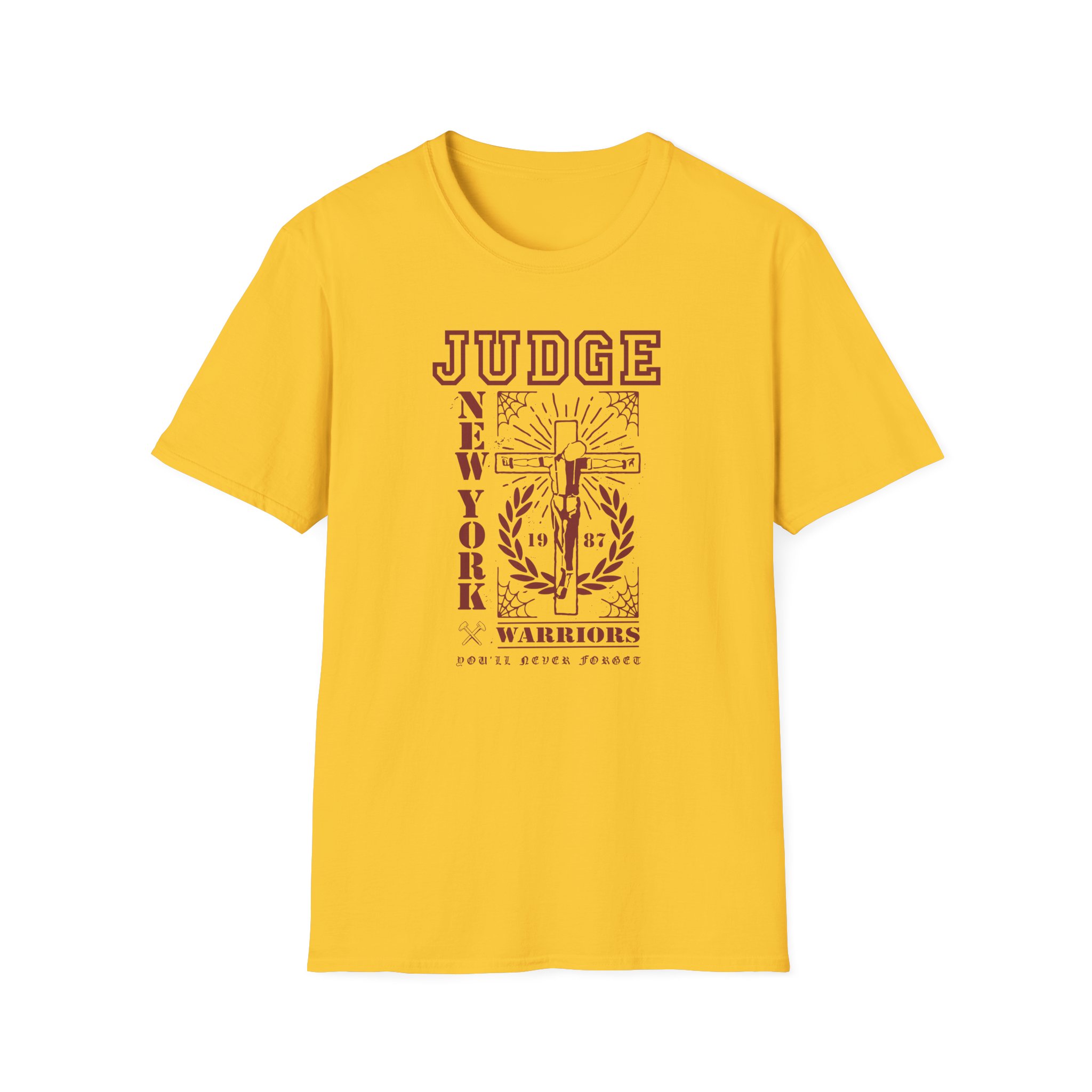 Judge Crucified Mustard Unisex Softstyle T-Shirt
