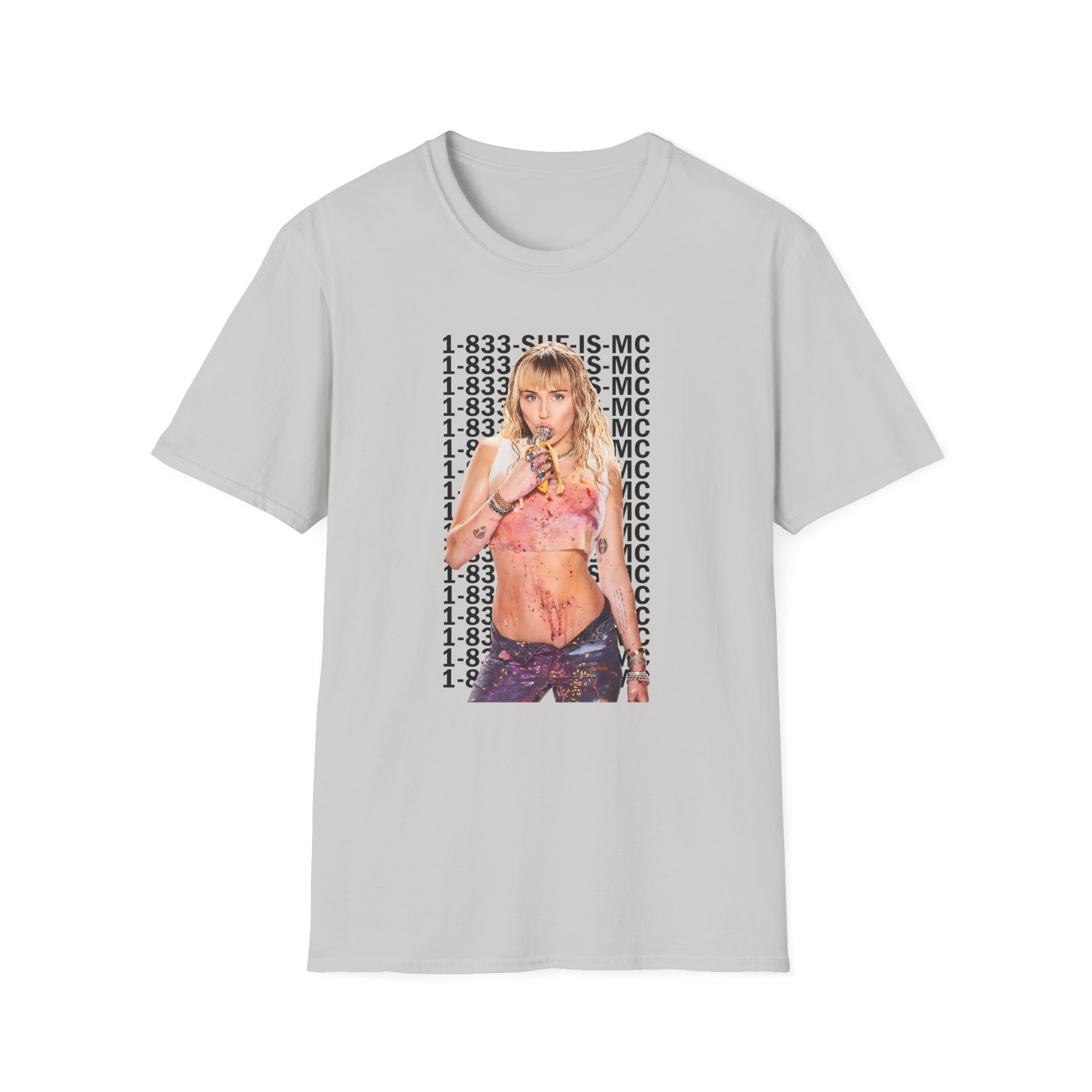 Lil Nasx Miley Cyrus 1-833-she-is-mc Unisex Softstyle T-Shirt