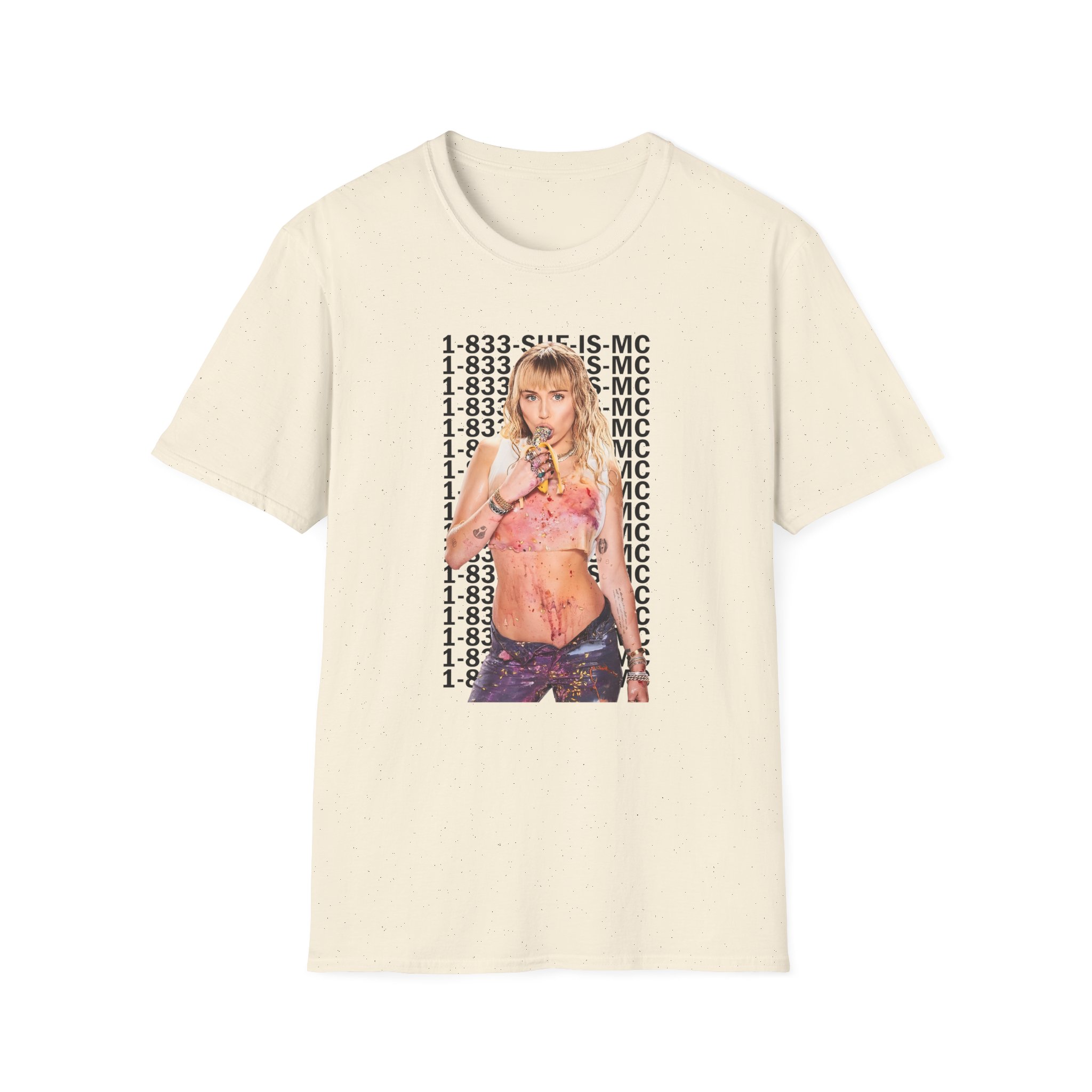 Lil Nasx Miley Cyrus 1-833-she-is-mc Unisex Softstyle T-Shirt