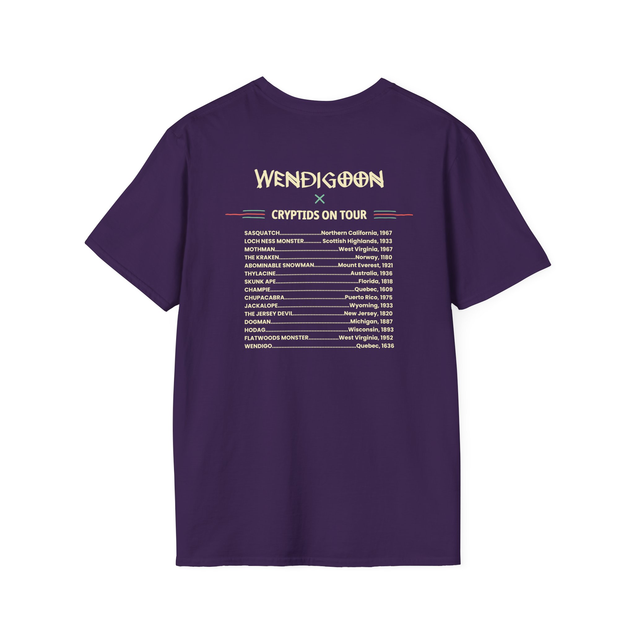 Wendigoon Cryptids on Tour Unisex Softstyle T-Shirt