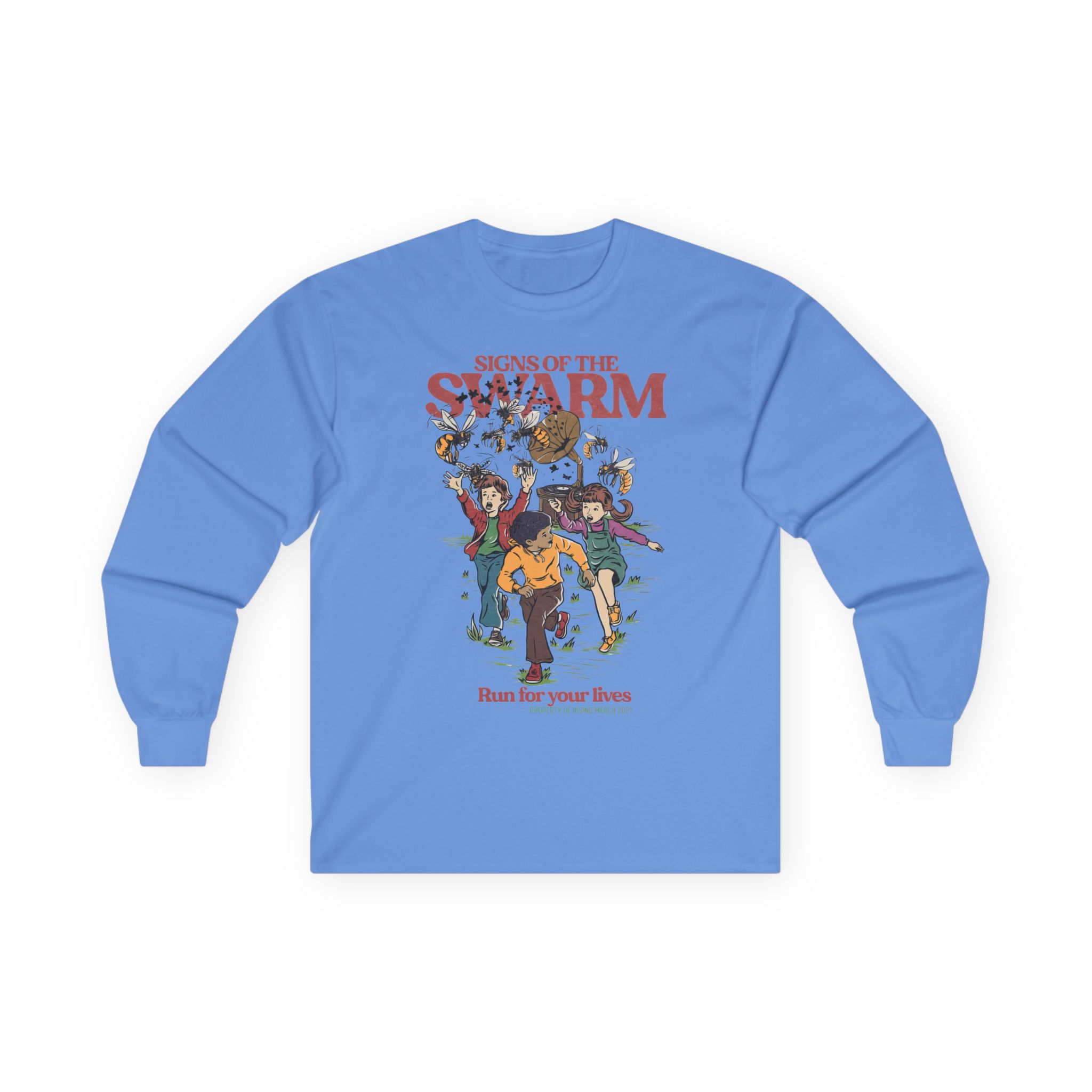 Signs of the Swarm Let's Run for Our Lives Unisex Ultra Cotton Long Sleeve Tee