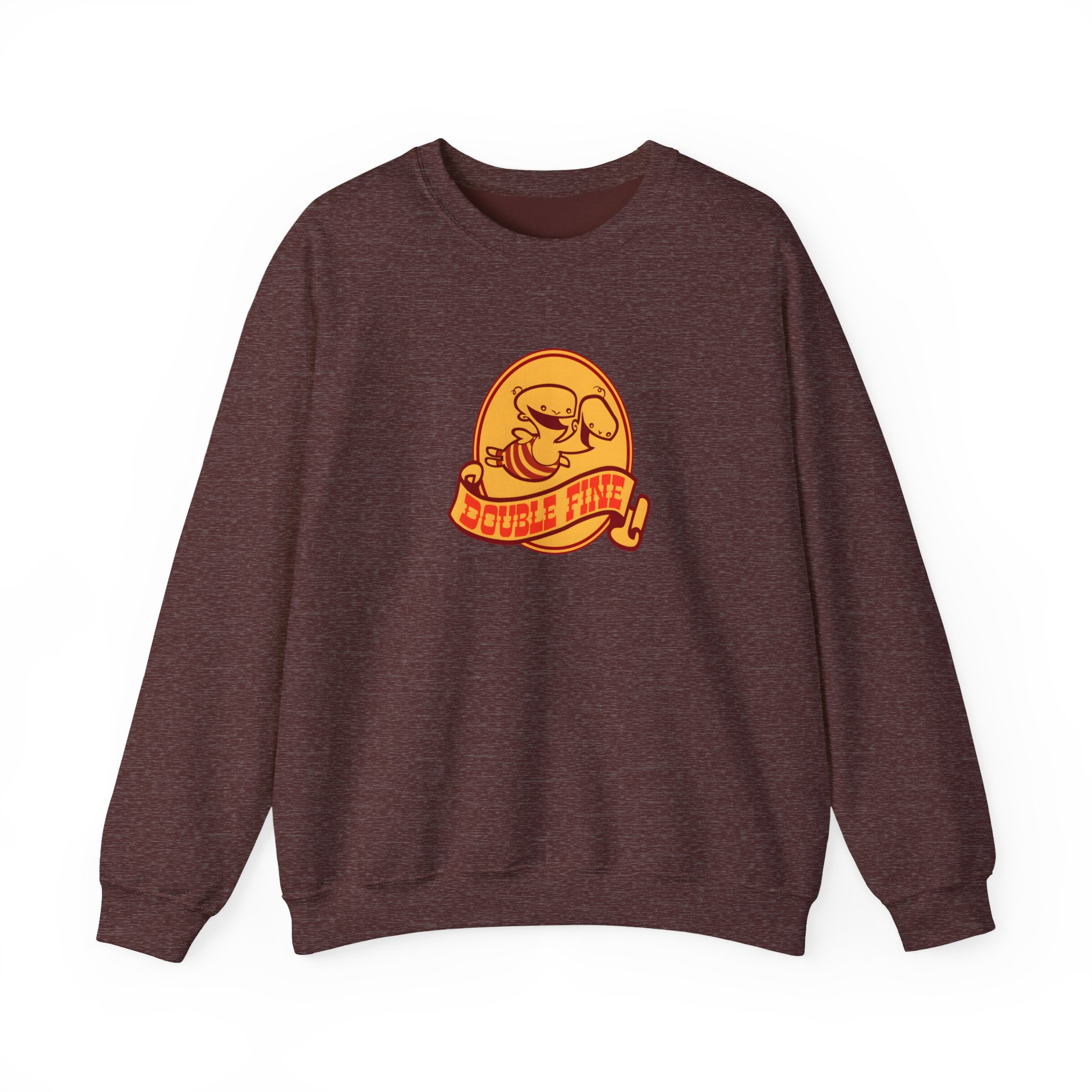 Double Fine Golden Two-headed Baby Unisex Heavy Blendâ„¢ Crewneck Sweatshirt