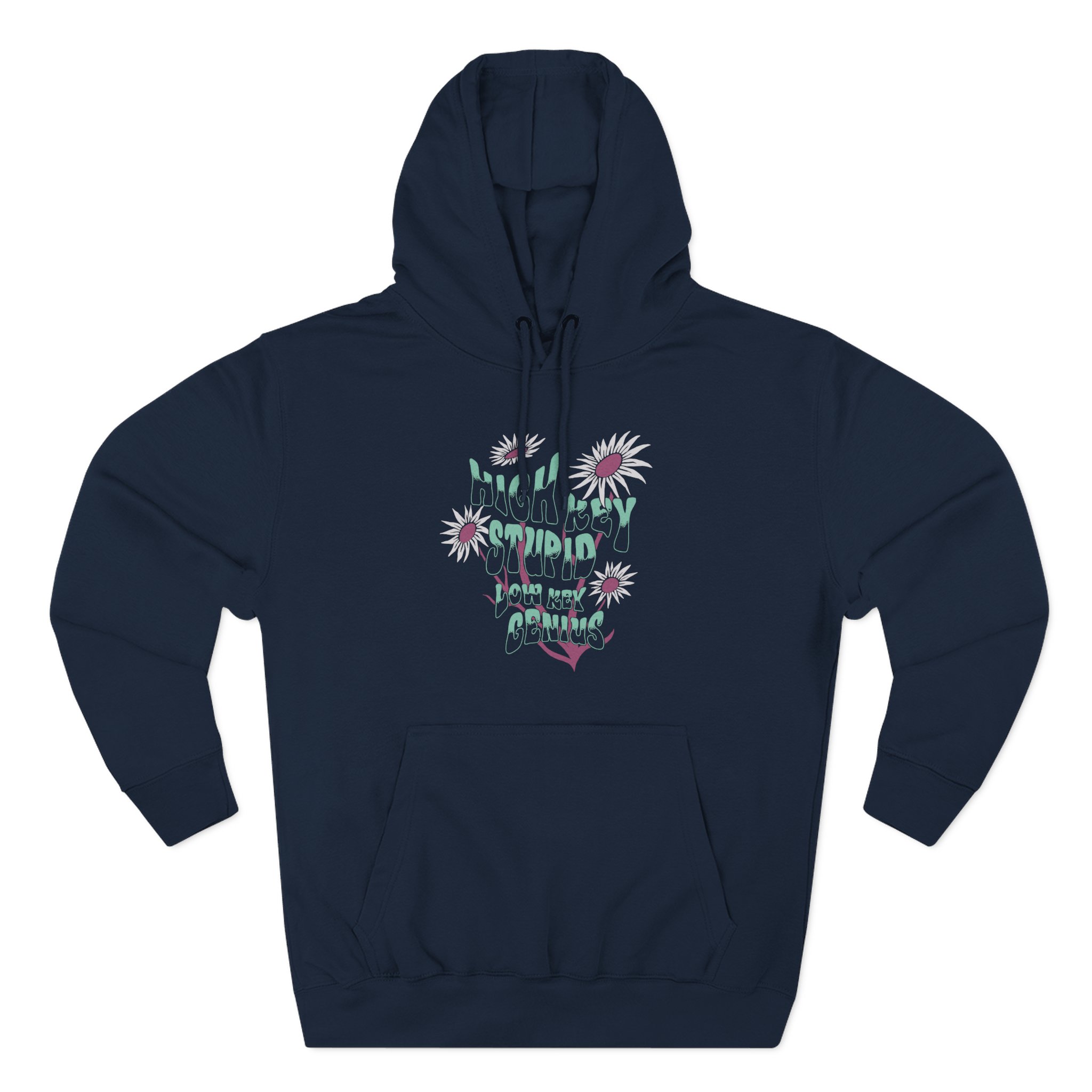 Kallmekris High Key Stupid Low Key Genius Three-Panel Fleece Hoodie