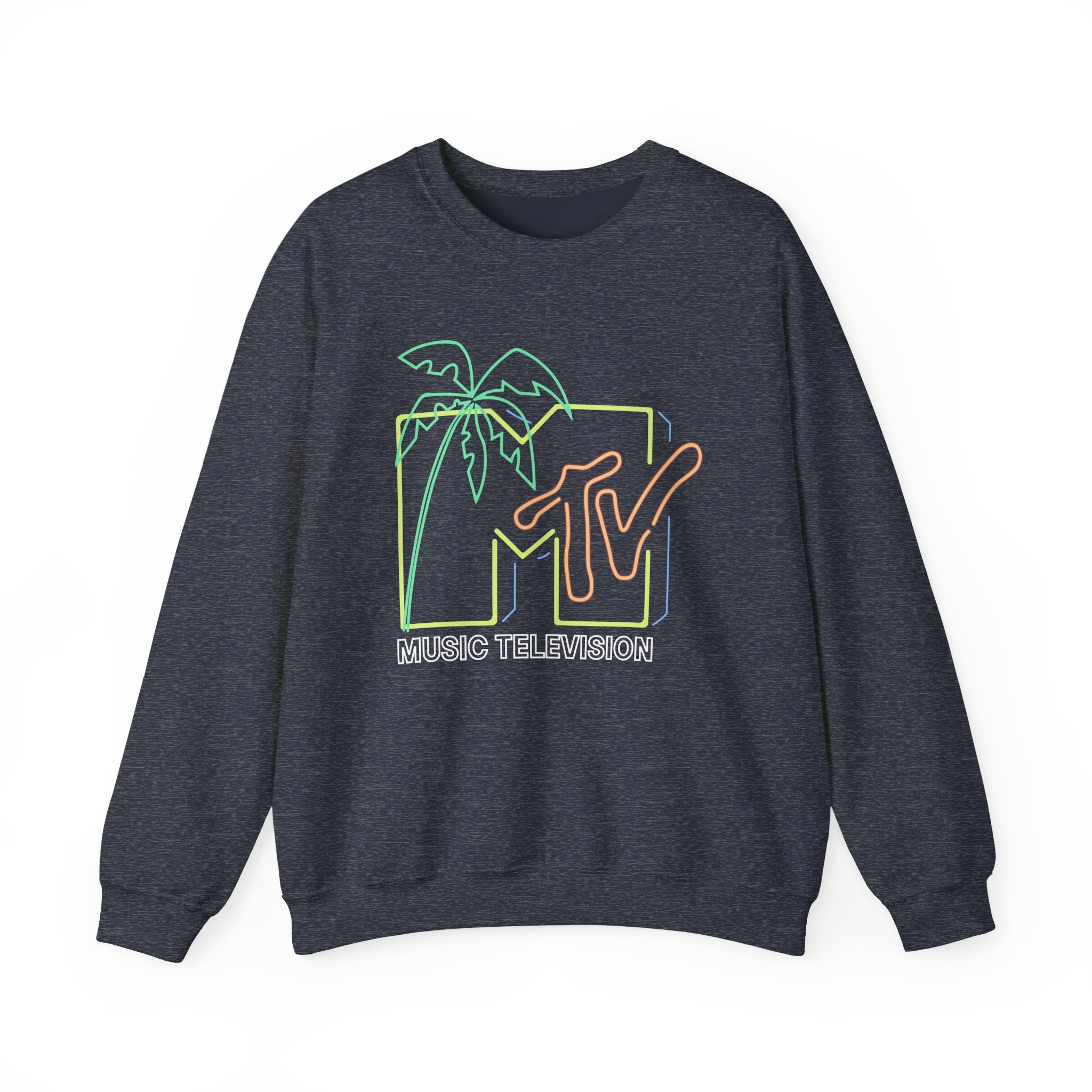 David Dobrik Mtv Neon Light Logo Unisex Heavy Blendâ„¢ Crewneck Sweatshirt