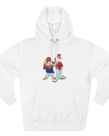Vintage 90s Looney Tunes Bugs Taz Kris’s Kross Three-Panel Fleece Hoodie