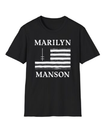 Marilyn Manson Flag and Logo Unisex Softstyle T-Shirt