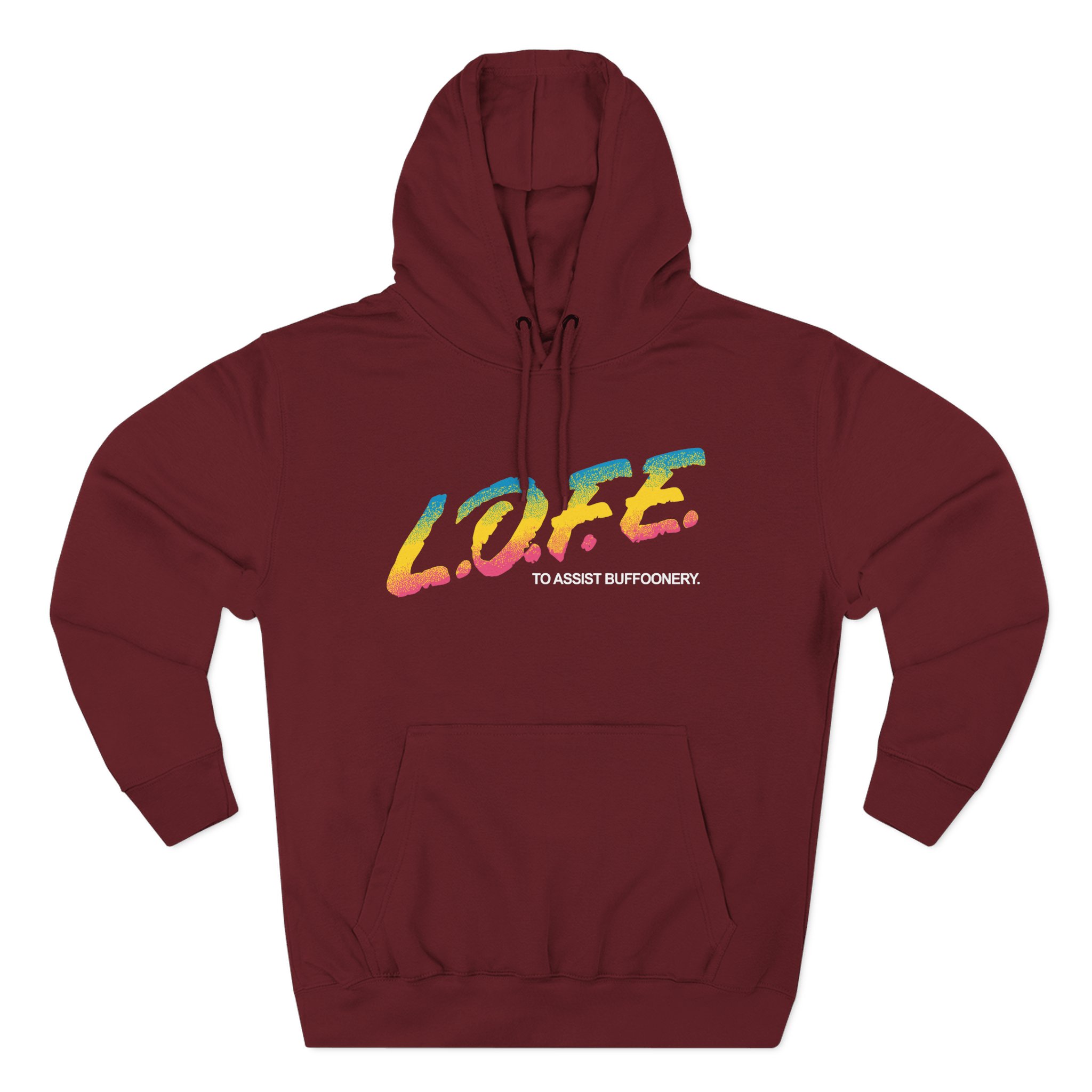 Lofe to Assist Buffoonery Three-Panel Fleece Hoodie