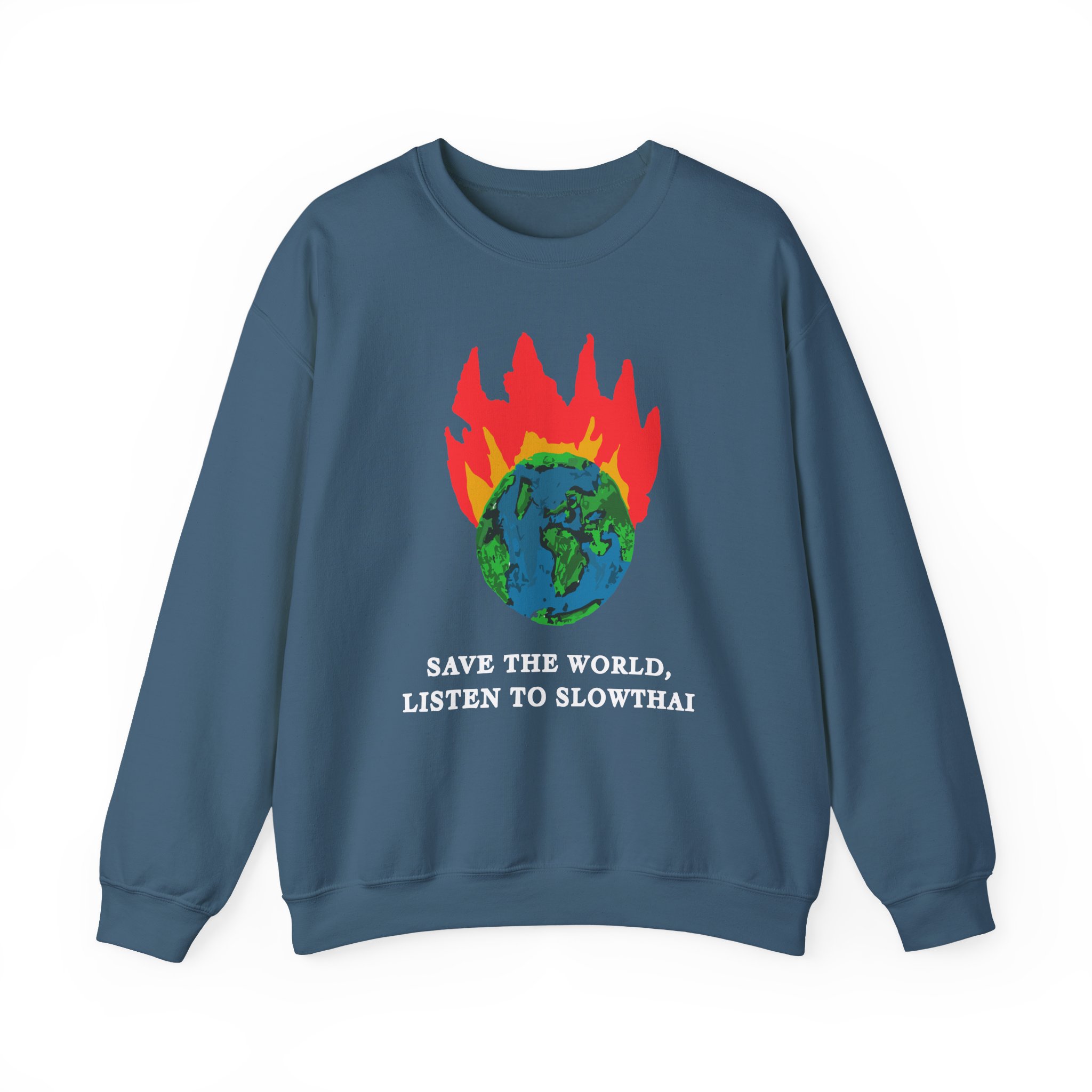 Save the World Listen to Slowthai Unisex Heavy Blendâ„¢ Crewneck Sweatshirt