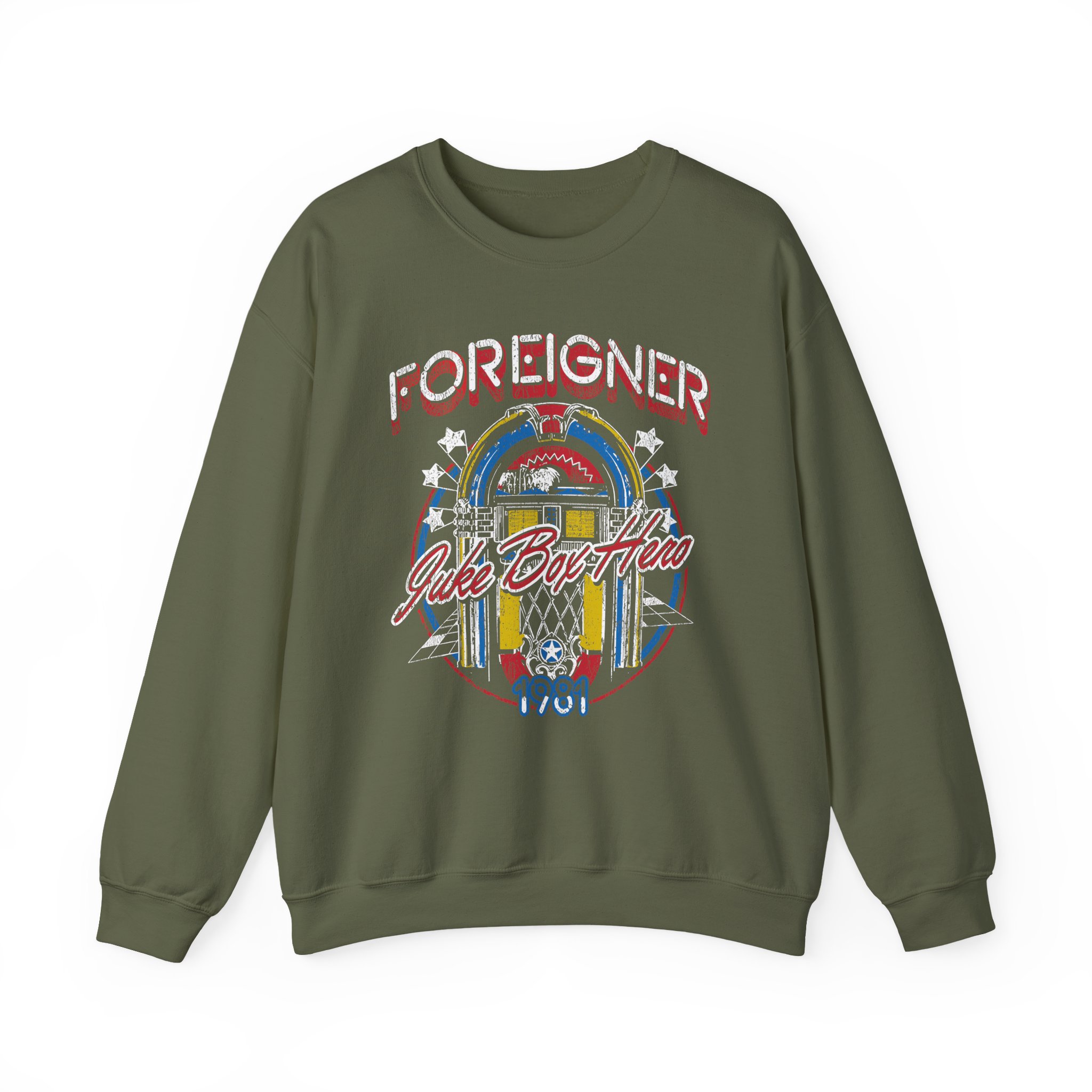 Foreigner Juke Box Hero Unisex Heavy Blendâ„¢ Crewneck Sweatshirt