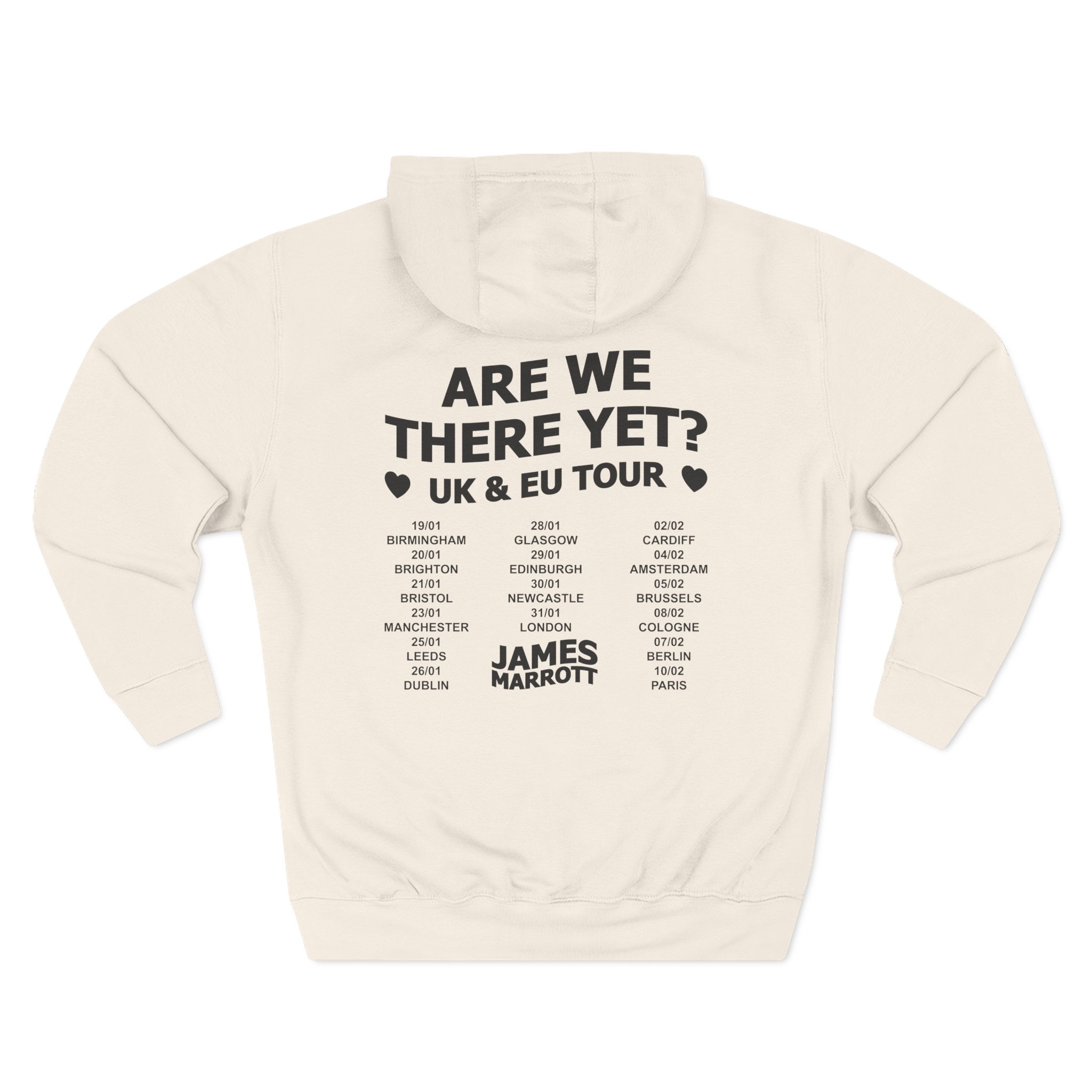James Marriott 2024 Tour Logo Three-Panel Fleece Hoodie