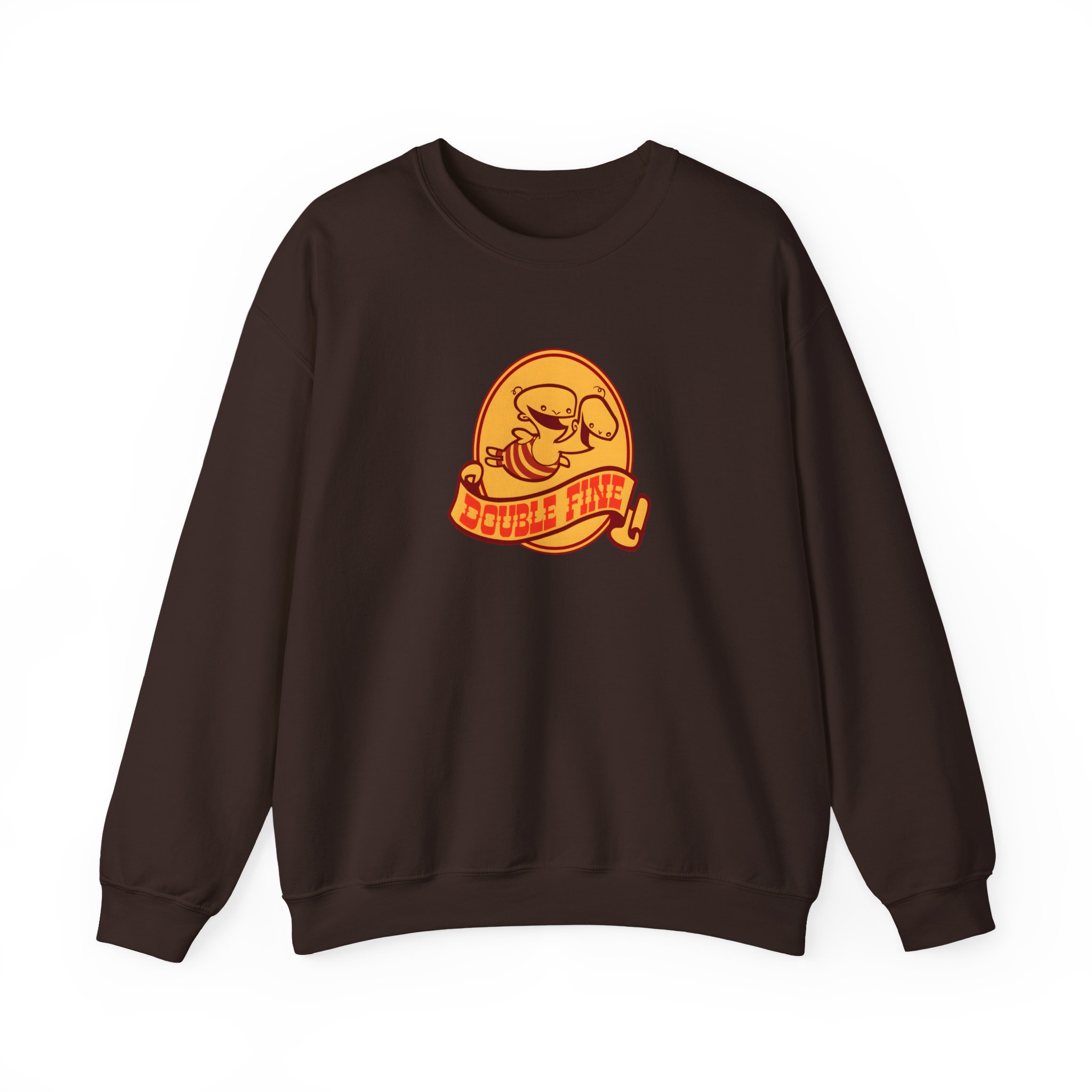 Double Fine Golden Two-headed Baby Unisex Heavy Blendâ„¢ Crewneck Sweatshirt