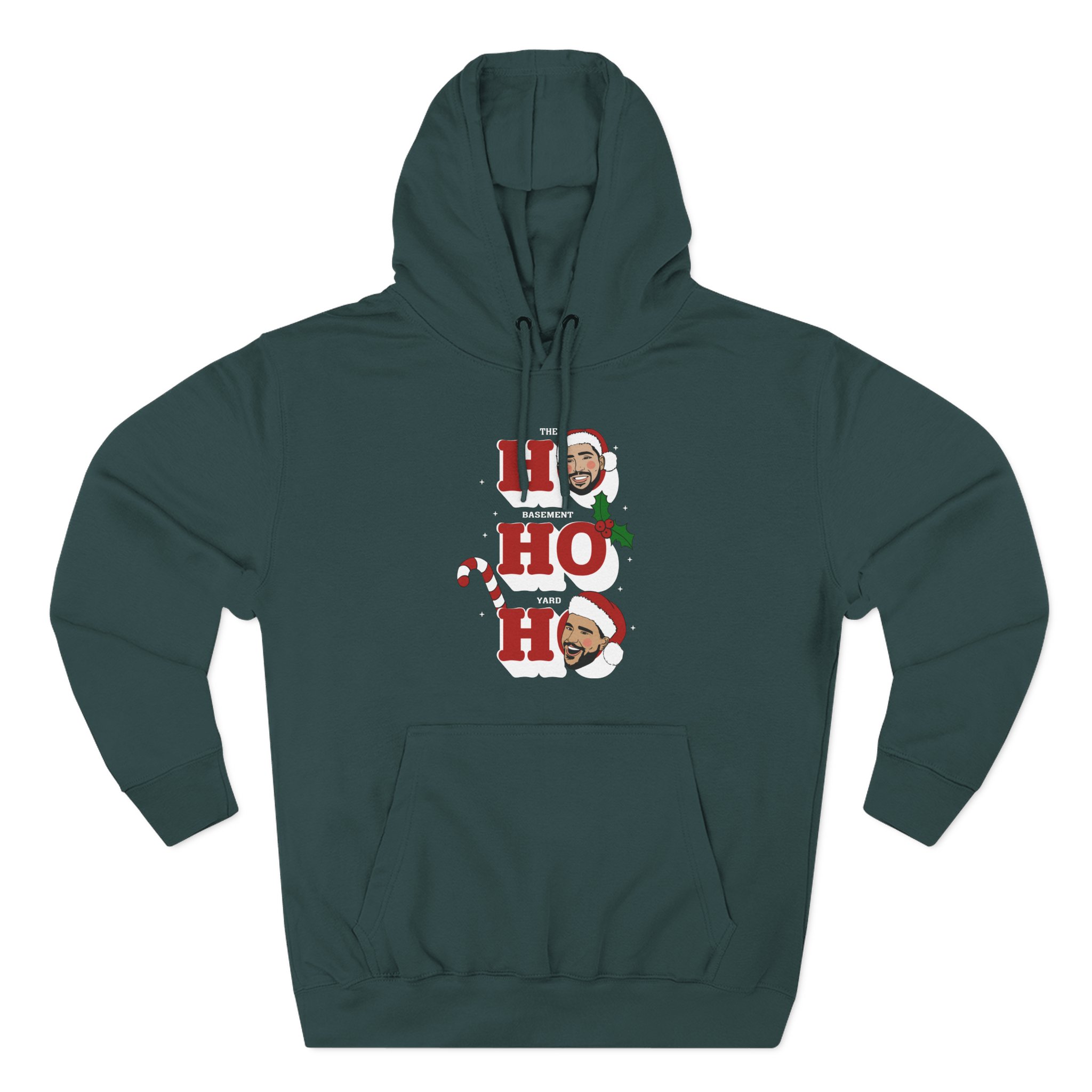 Ho Ho Ho Basement Yard Three-Panel Fleece Hoodie