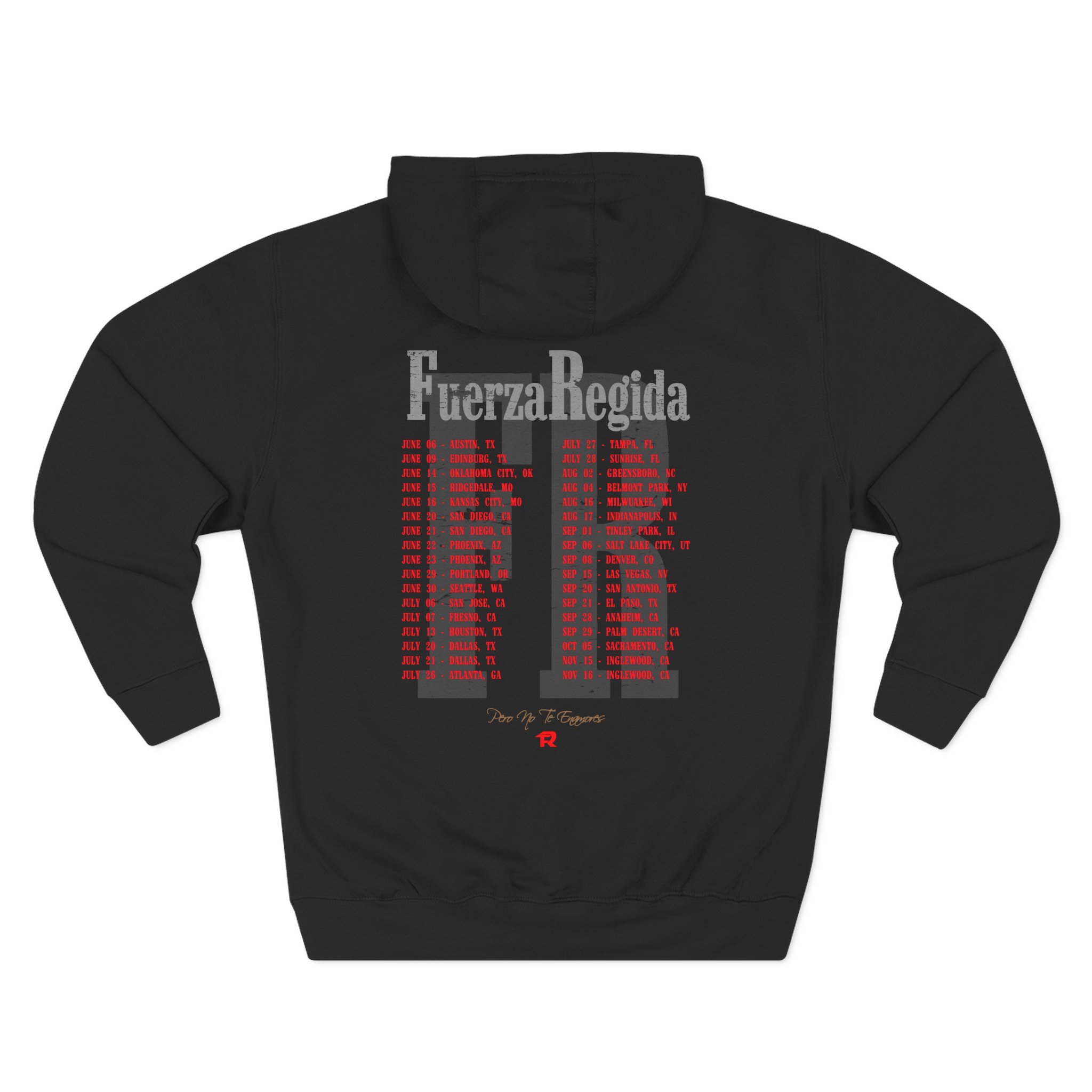 Fuerza Regida Band Tour Dates Three-Panel Fleece Hoodie