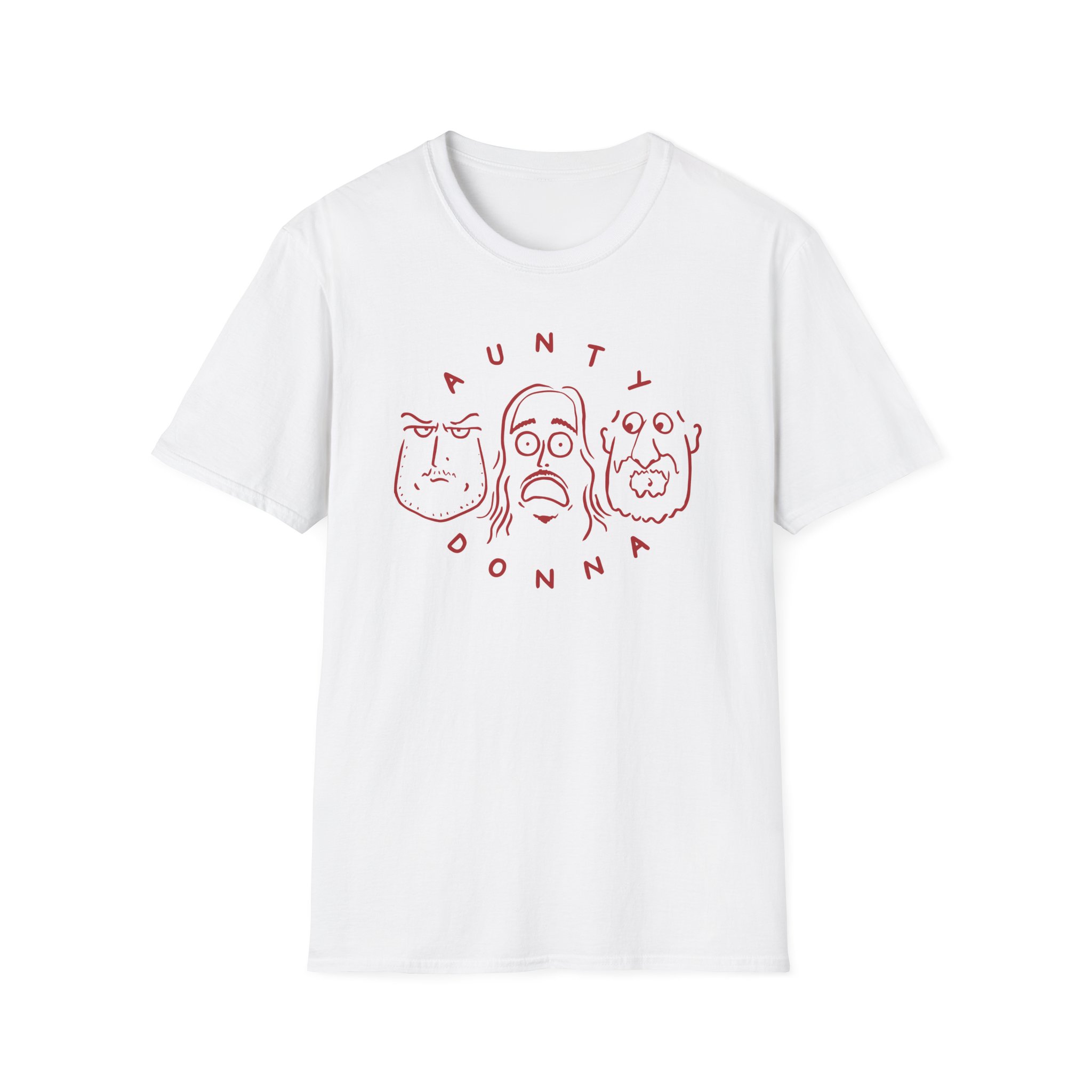 Aunty Donna White Faces Unisex Softstyle T-Shirt