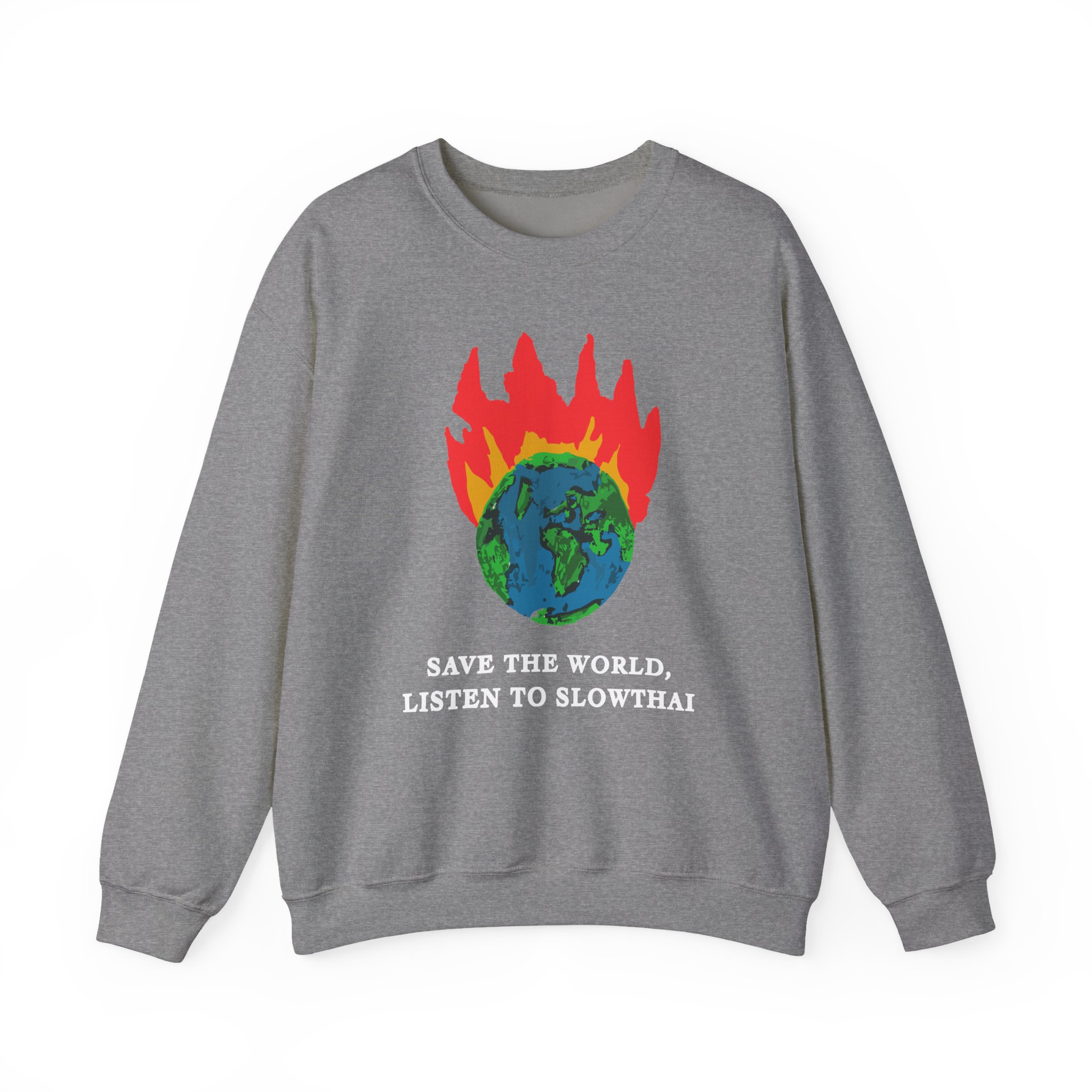 Save the World Listen to Slowthai Unisex Heavy Blendâ„¢ Crewneck Sweatshirt
