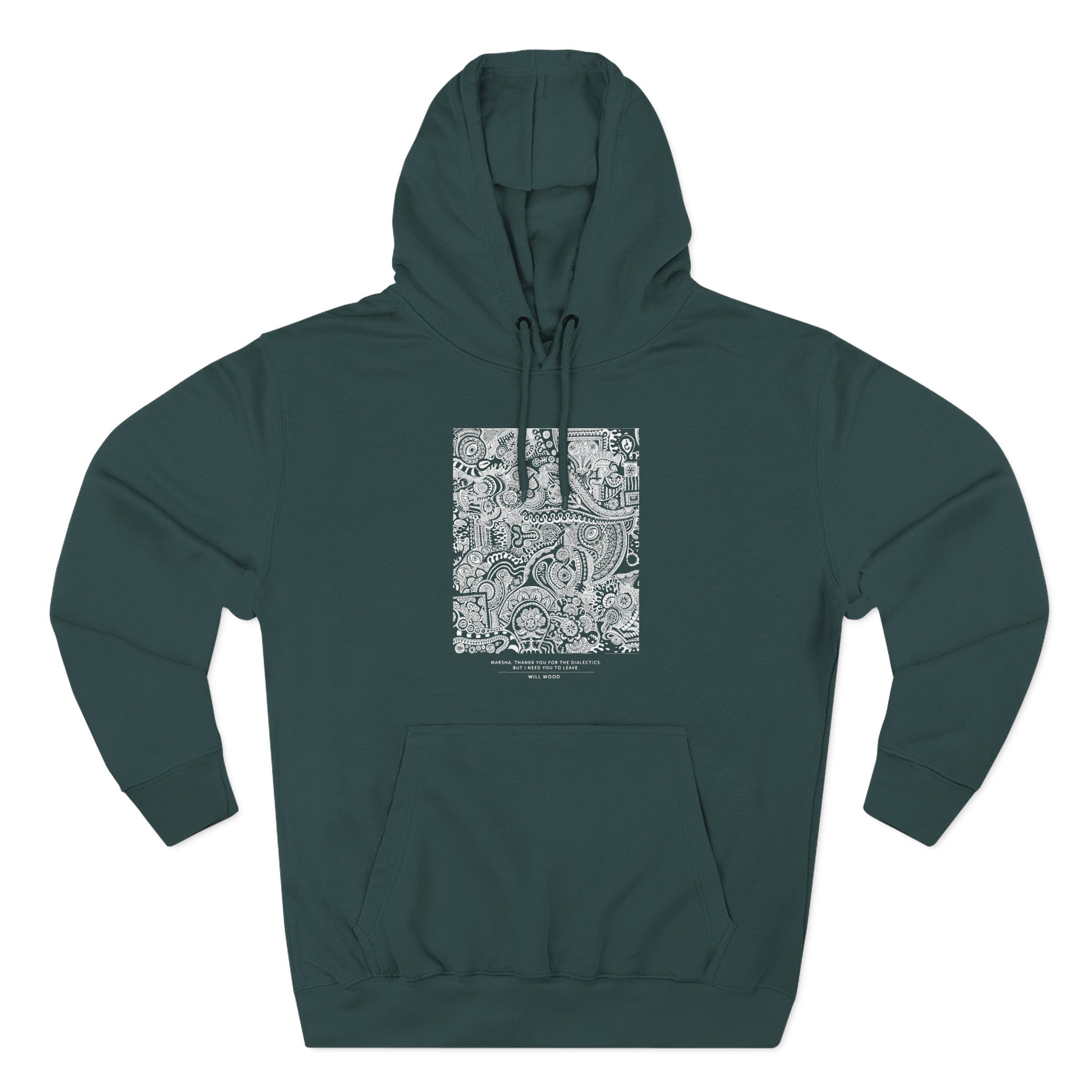 Will Wood Marsha, Thankk You... Three-Panel Fleece Hoodie