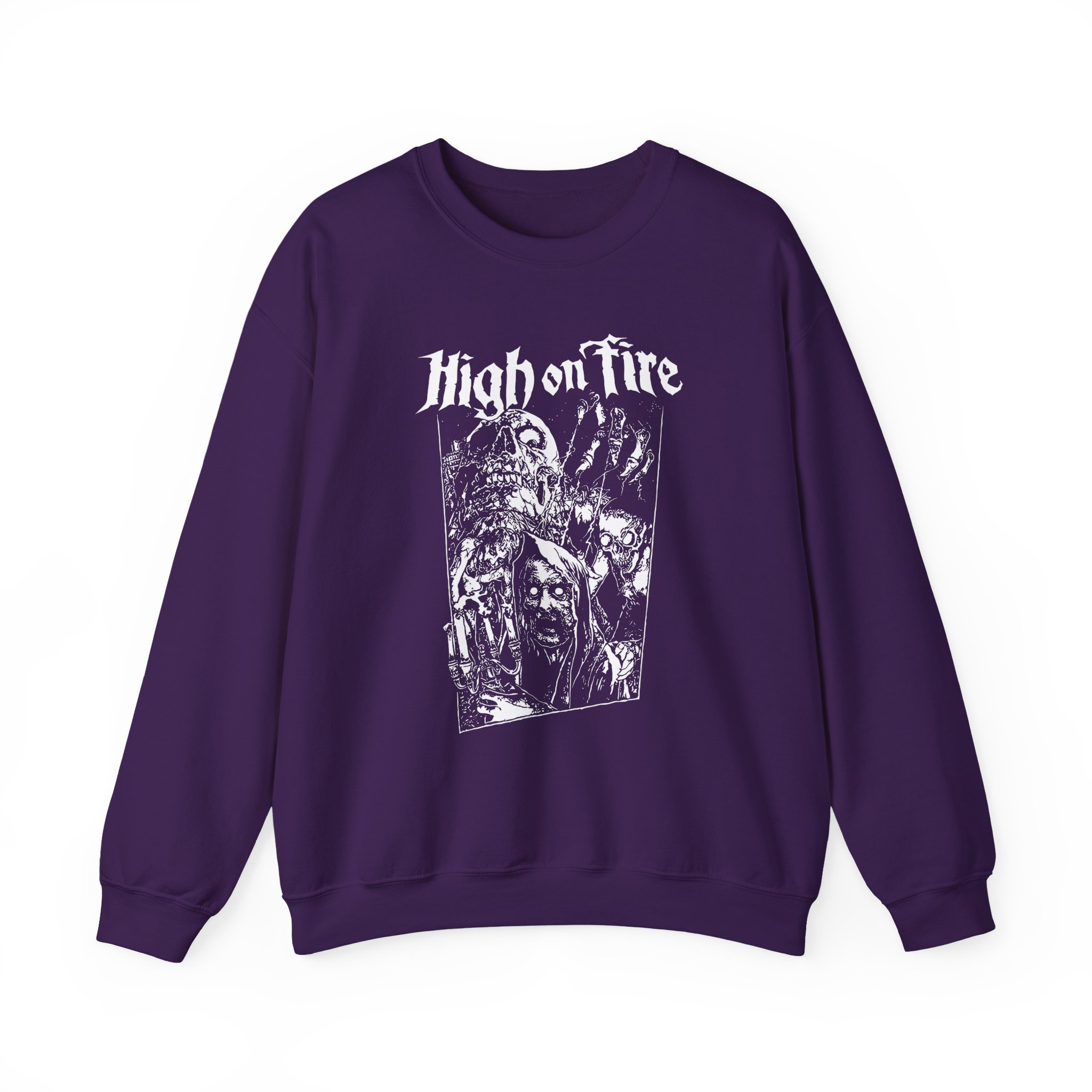 High on Fire Horror Unisex Heavy Blendâ„¢ Crewneck Sweatshirt