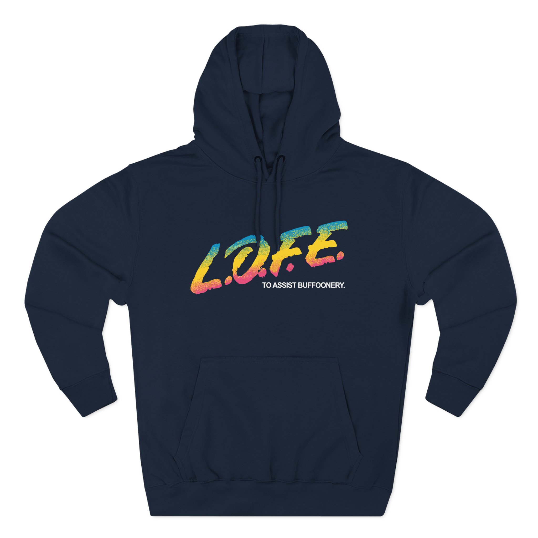 Lofe to Assist Buffoonery Three-Panel Fleece Hoodie