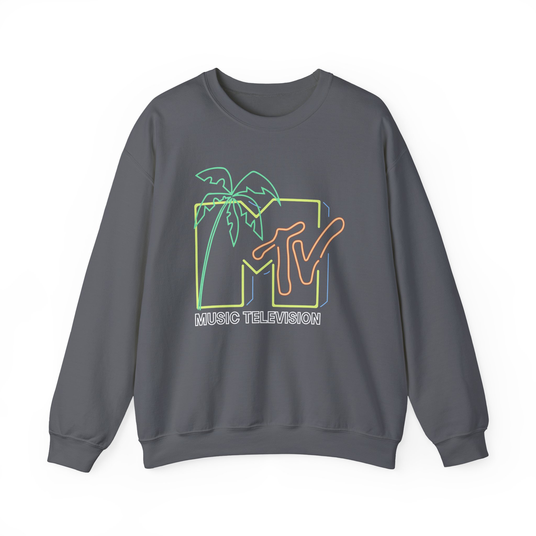 David Dobrik Mtv Neon Light Logo Unisex Heavy Blendâ„¢ Crewneck Sweatshirt