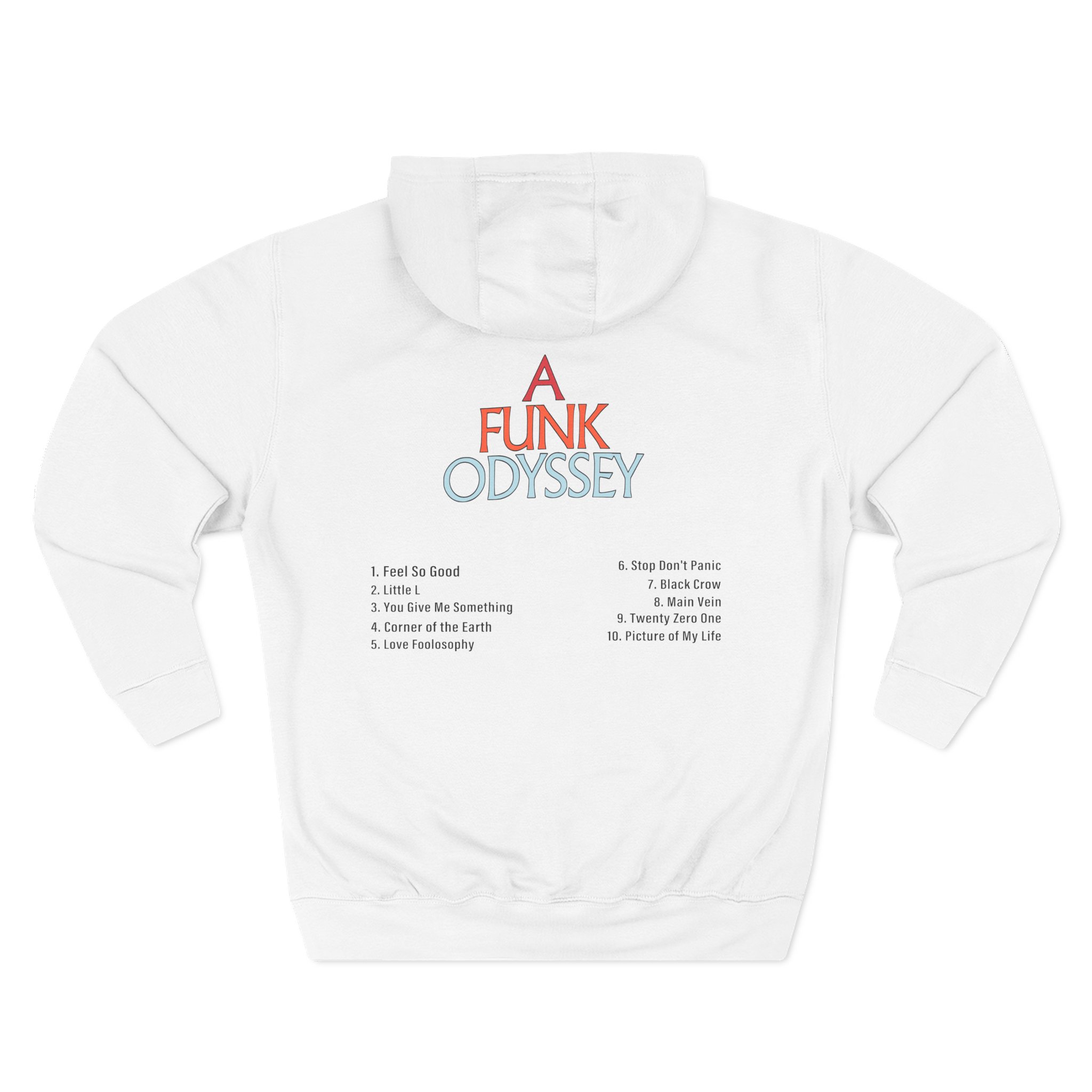 J Funk Odyssey Tracklist Three-Panel Fleece Hoodie
