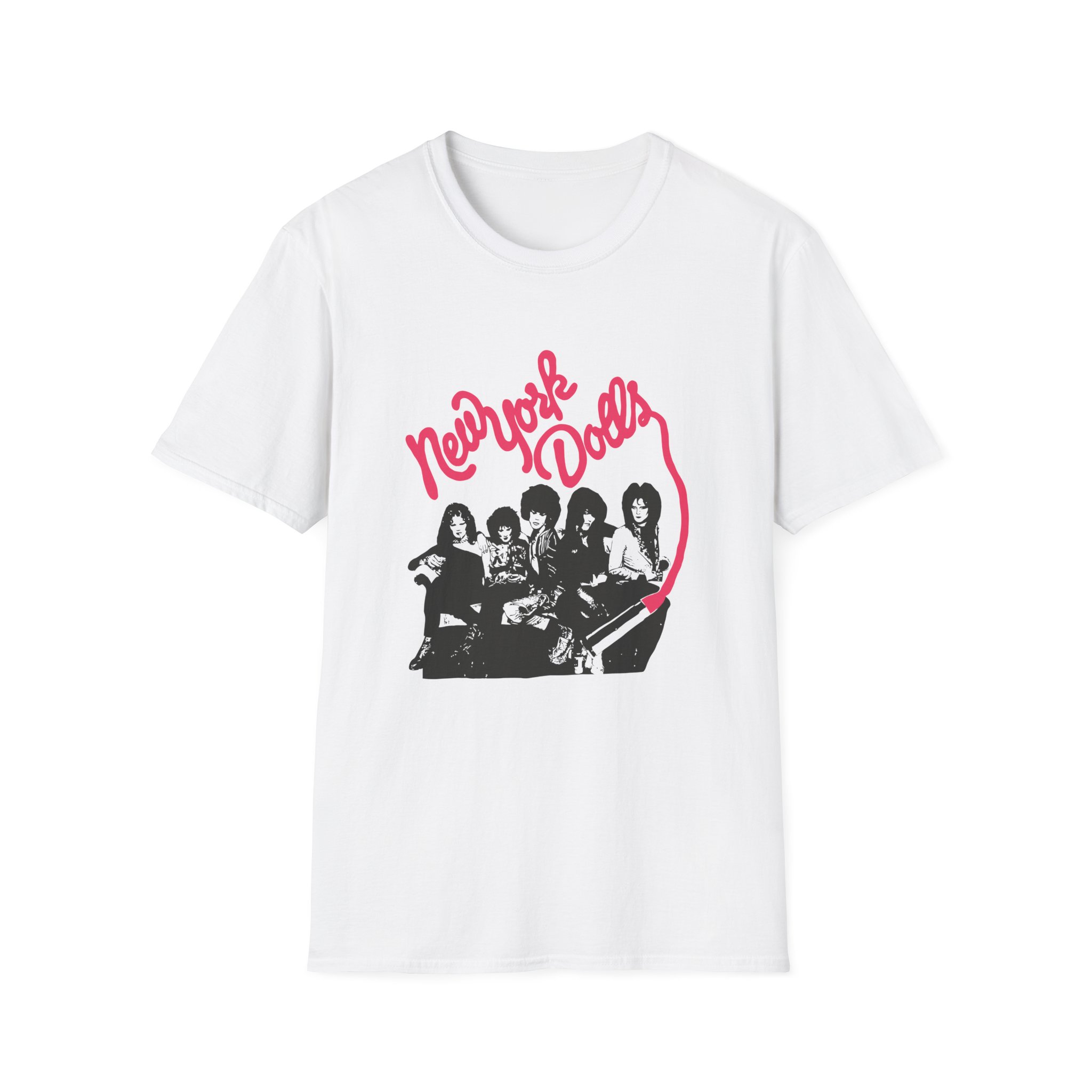 New York Dolls Lipstick Logo Unisex Softstyle T-Shirt