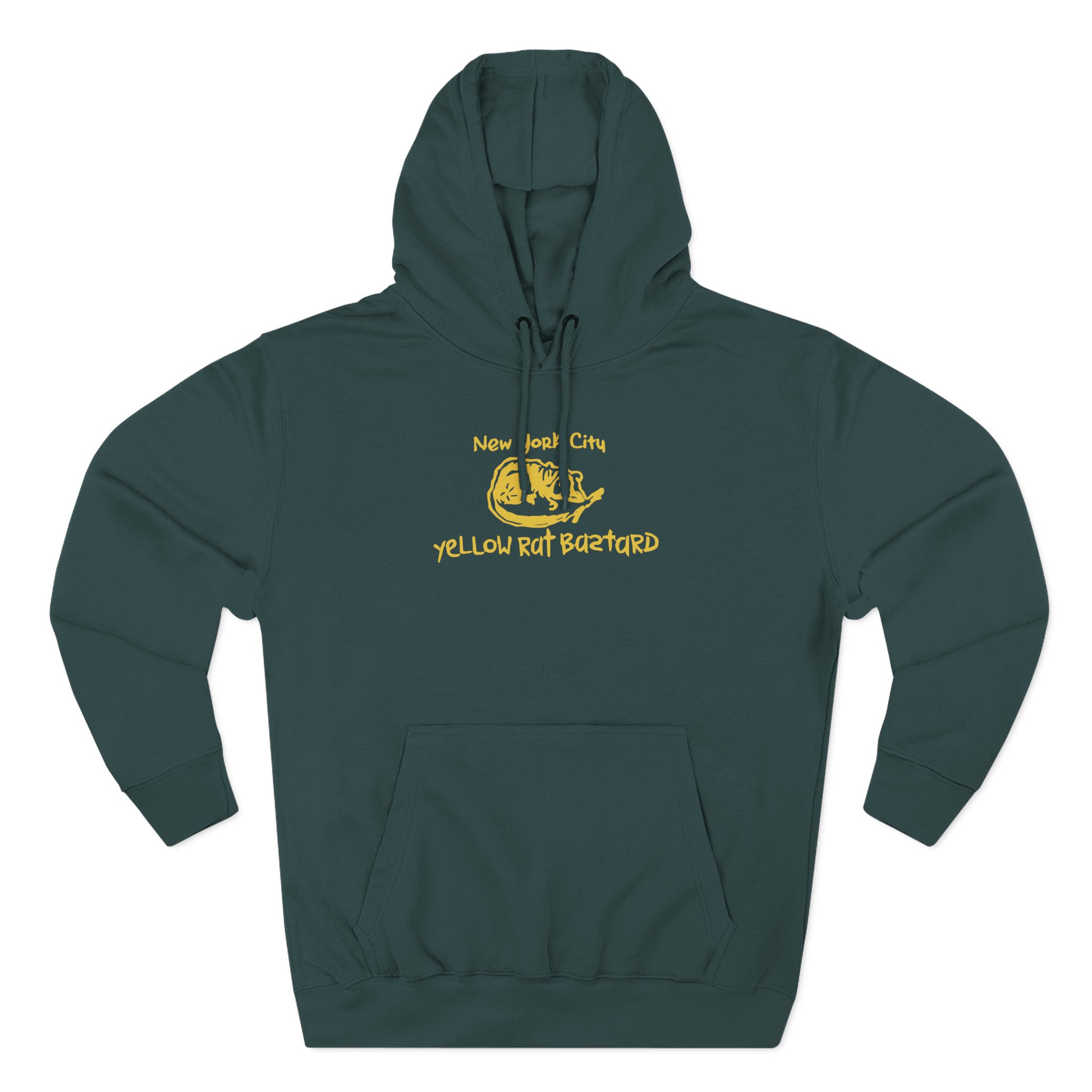Ishowspeed John Galt Nyc Yellow Rat Bastard Three-Panel Fleece Hoodie