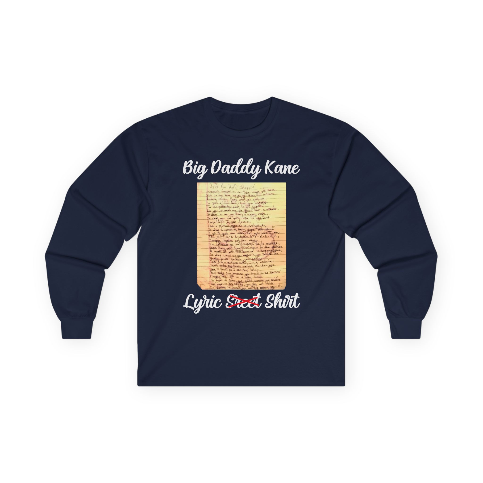 Big Daddy Kane Ain't No Half Steppin Lyric sheet Unisex Ultra Cotton Long Sleeve Tee