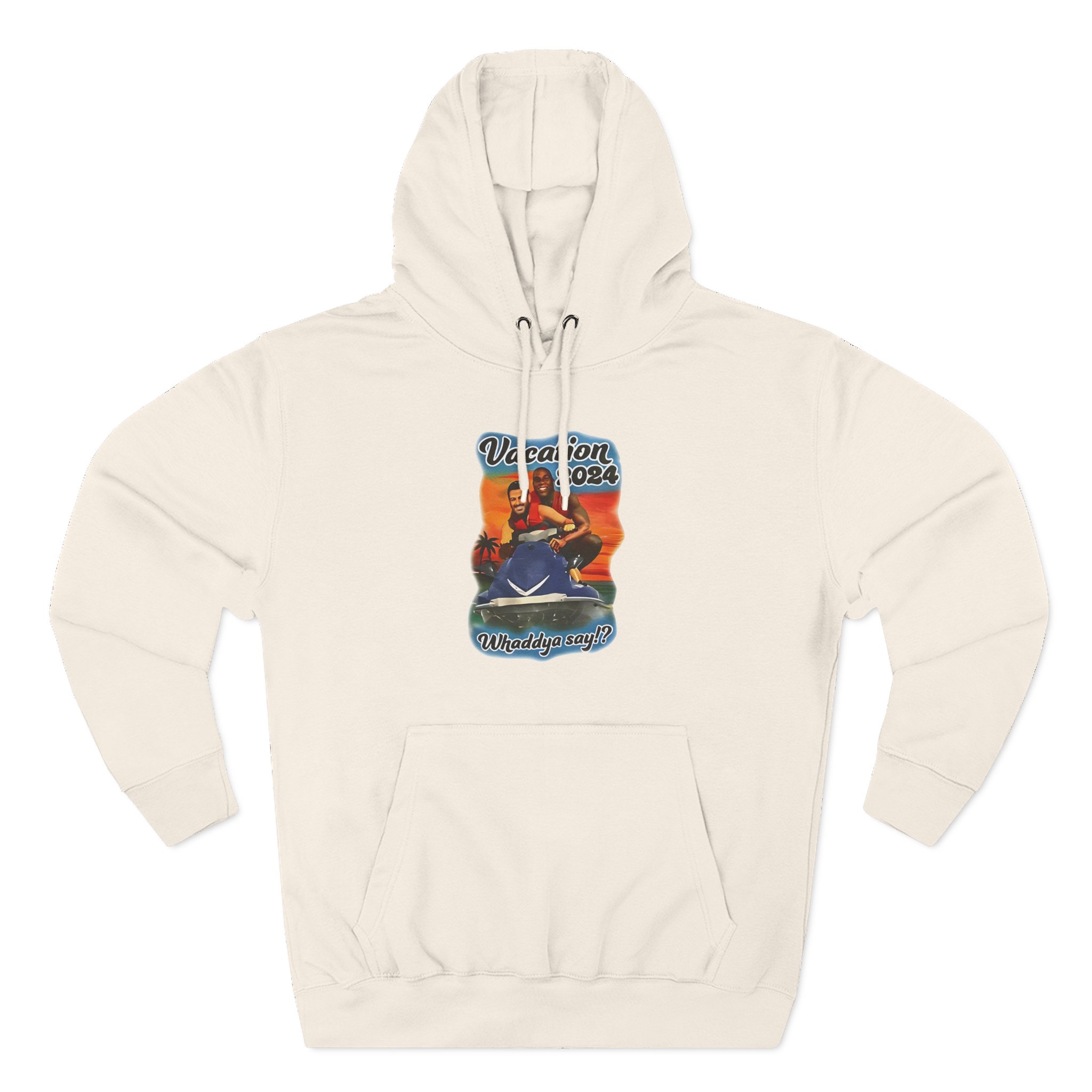 Magic Johnson and Jimmy Kimmel Vacation 2024 Whaddya Say Three-Panel Fleece Hoodie