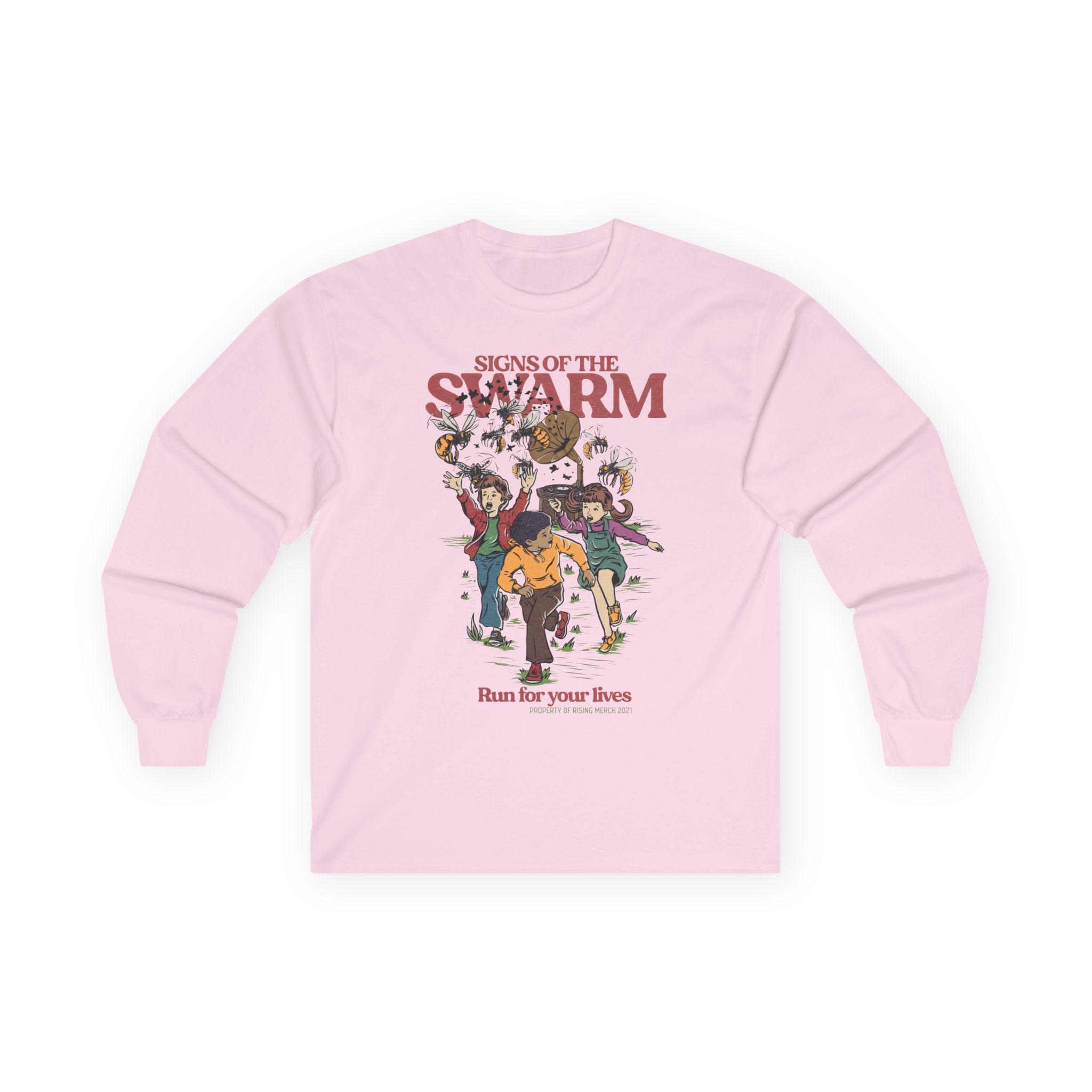 Signs of the Swarm Let's Run for Our Lives Unisex Ultra Cotton Long Sleeve Tee