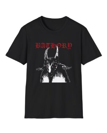 Bathory Goat Red Logo Unisex Softstyle T-shirt