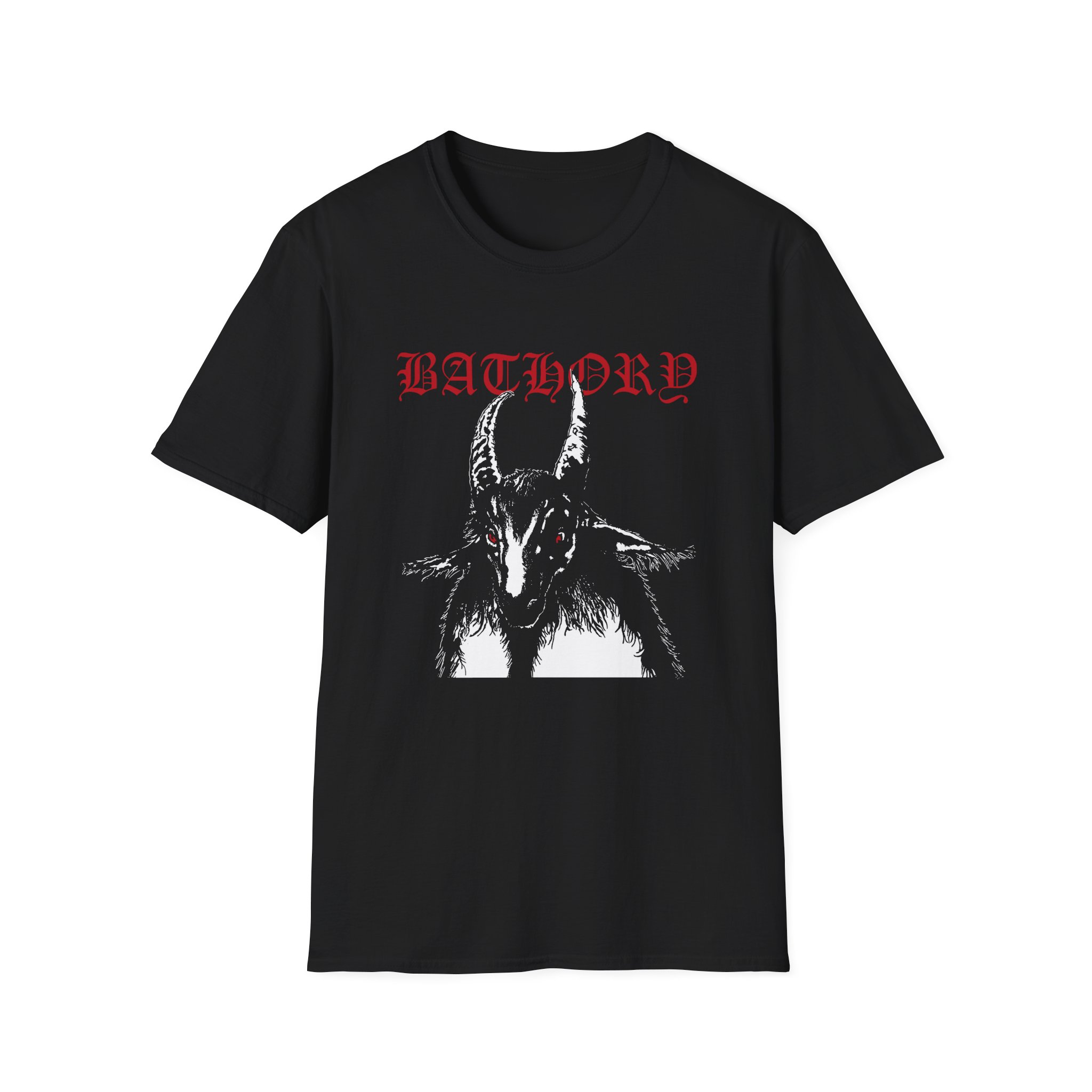 Bathory Goat Red Logo Unisex Softstyle T-shirt