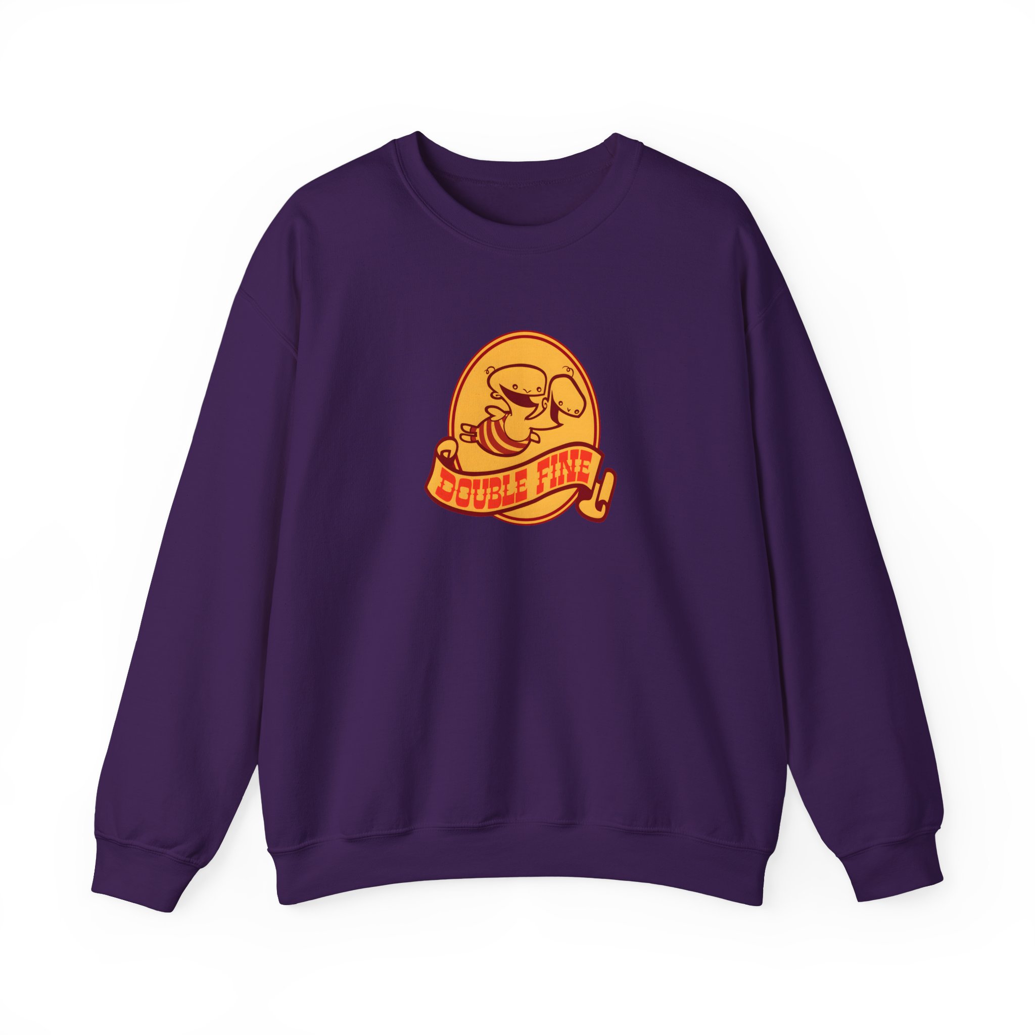 Double Fine Golden Two-headed Baby Unisex Heavy Blendâ„¢ Crewneck Sweatshirt